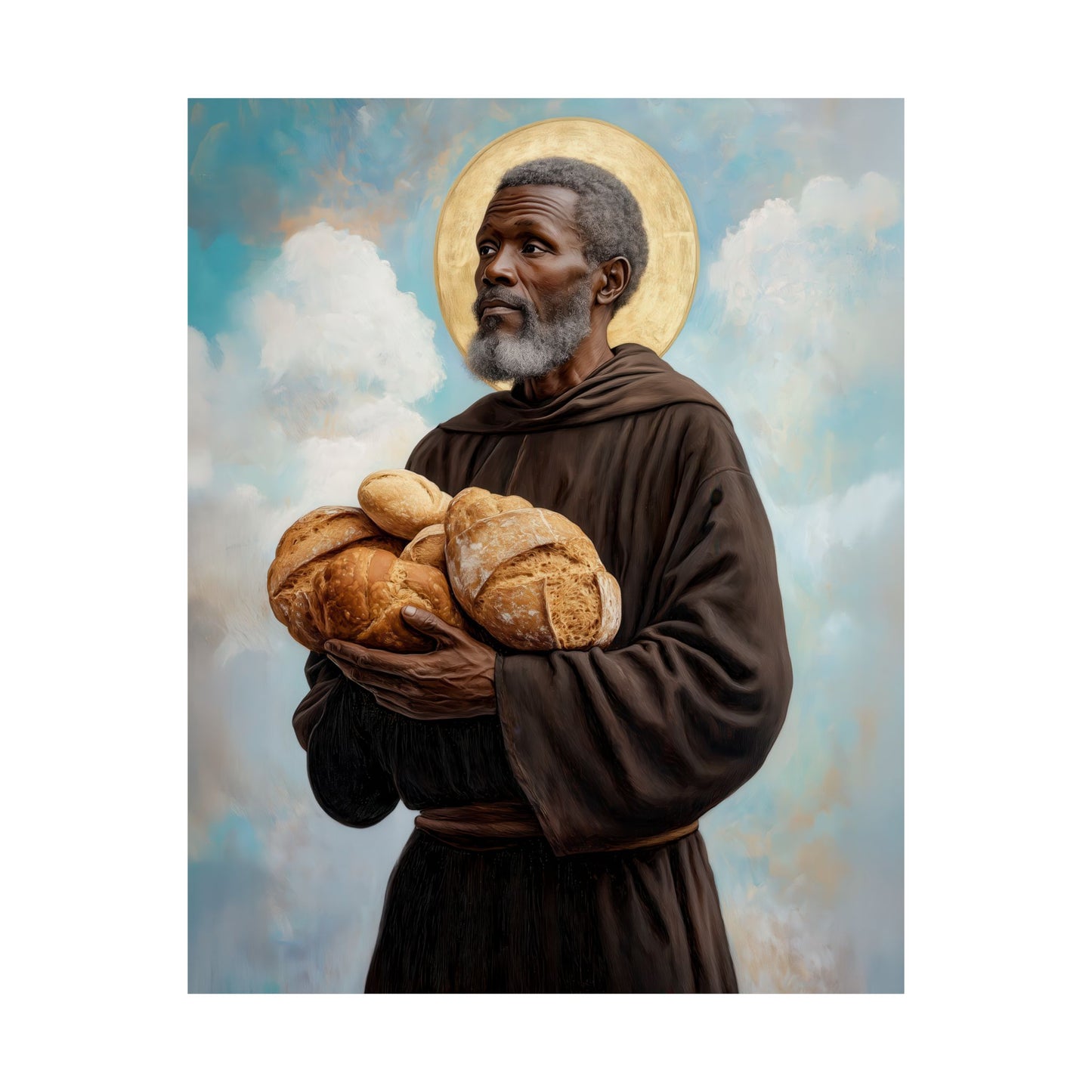 Saint Benedict the Moor  - Sanctified Souls Print - Multiple Sizes - Premium Matte Vertical Posters - Catholic Fine Art Print