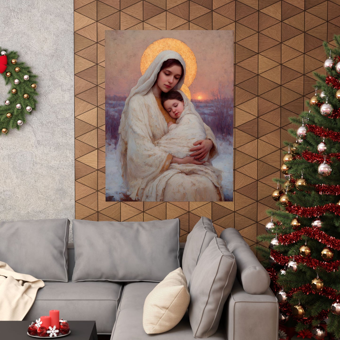 The Love That Stays - Mother Mary and the Christ Child - Sanctified Souls Print - Multiple Sizes - Premium Matte Vertical Posters