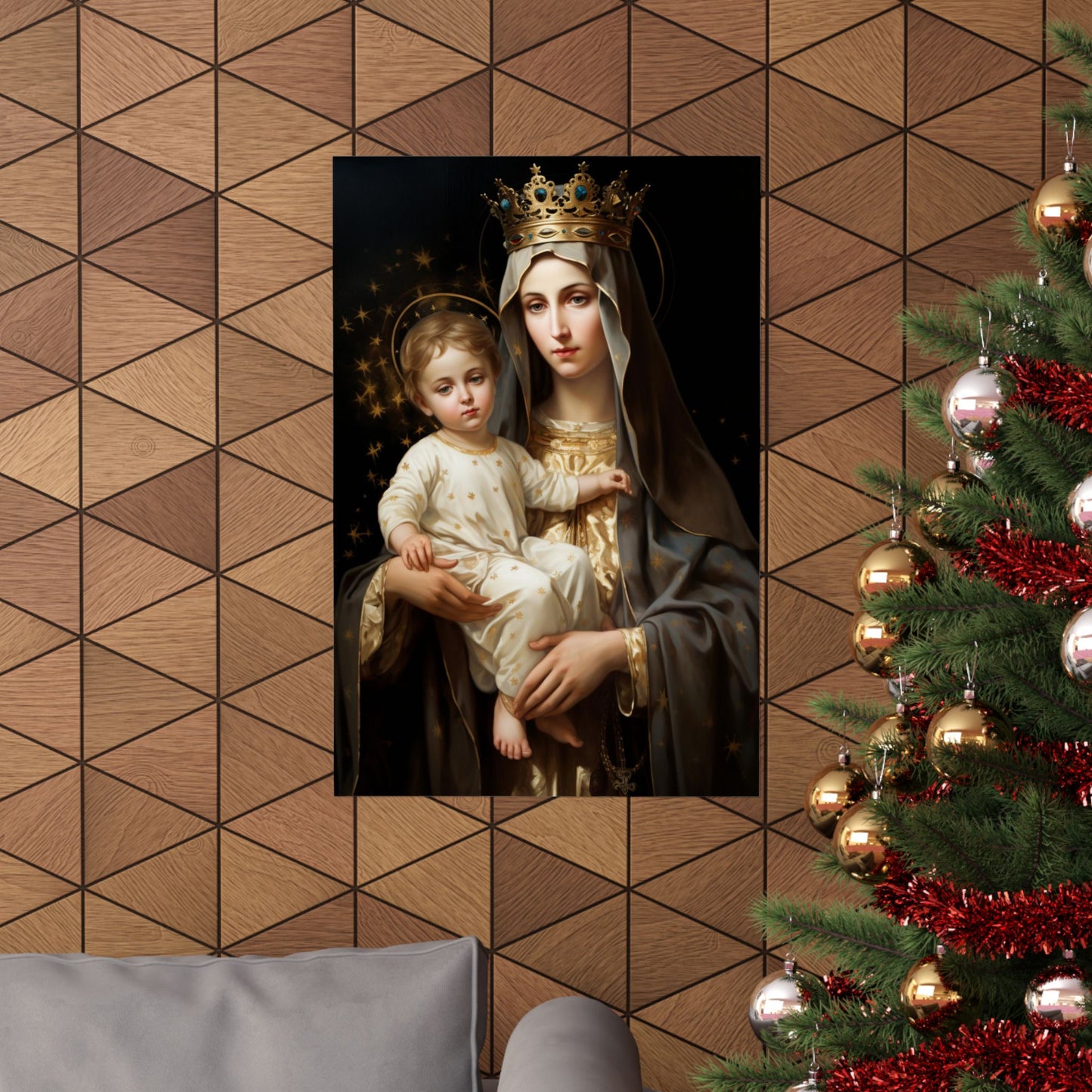 Our Lady of Mount Carmel - Sanctified Souls Print - Multiple Sizes - Premium Matte Vertical Posters