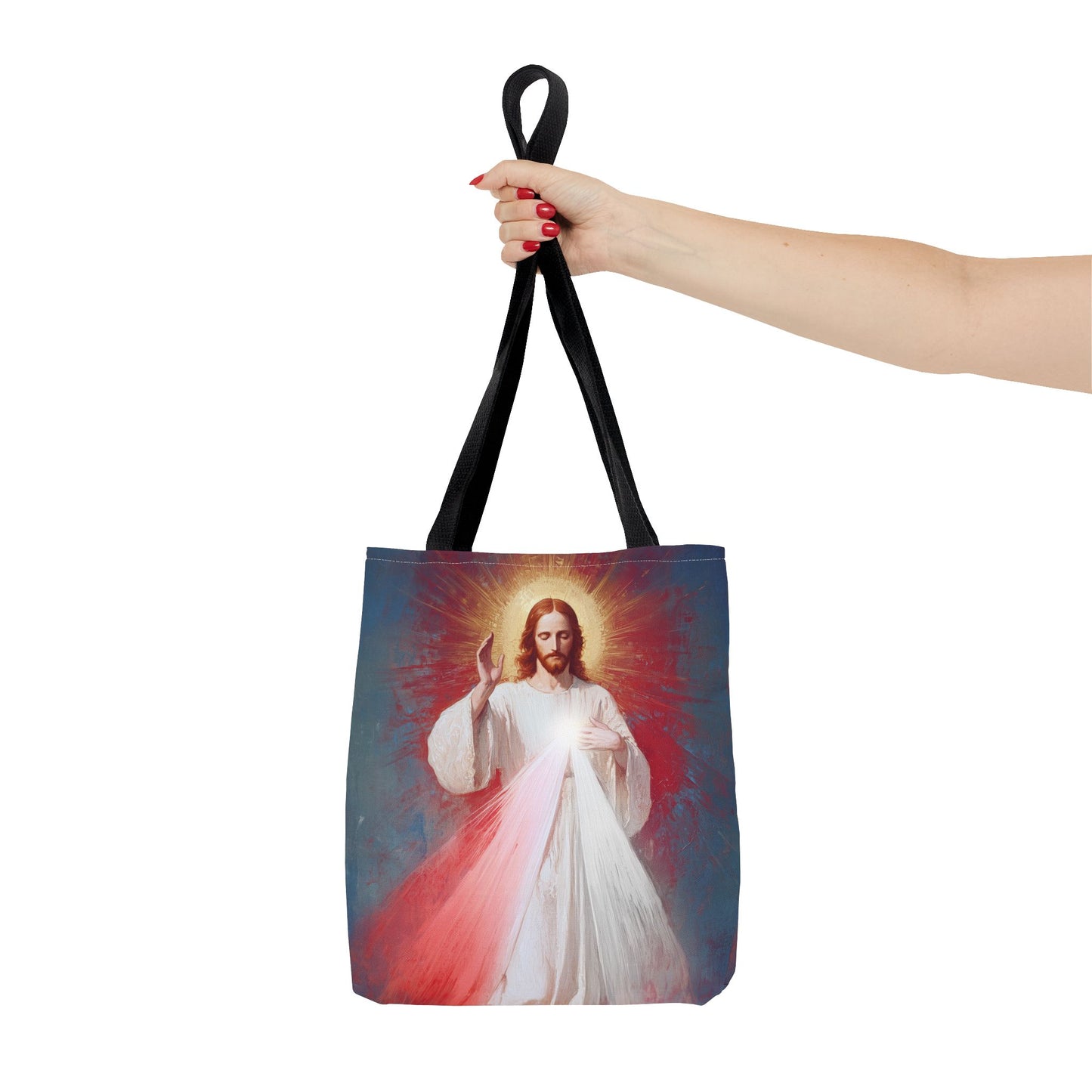 The Divine Mercy - Our Lord Jesus Christ - Tote Bag - Large Medium Small Faith Art Bag - Re-usable Tote Purse - Double Sided