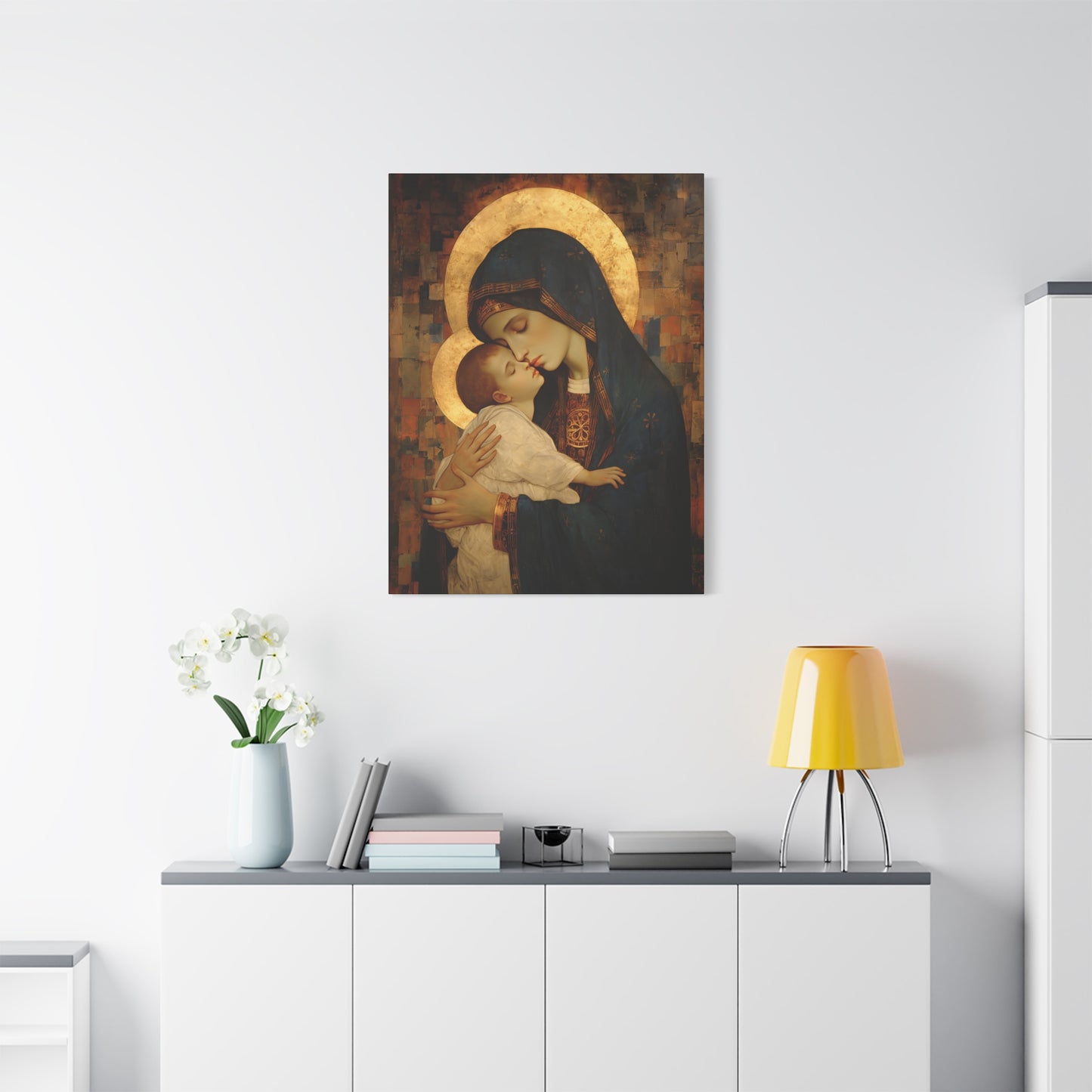 Mother of Mercy - Museum Wrapped Canvas - Sanctified Souls Print - Religious Art for your Home - The Virgin Mary and The Christ Child