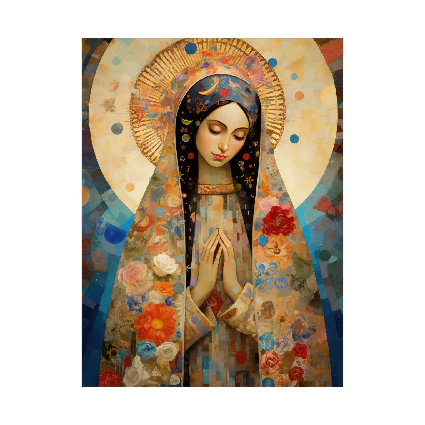 Lady of Guadalupe Icon of Love - Sanctified Souls Print - Multiple Sizes - Premium Matte Vertical Posters