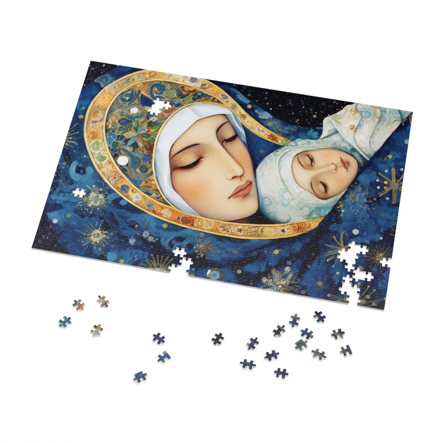 Snowfalls Embrace - Our Lady of the Snows - Puzzle and Keepsake Tin - Jigsaw Puzzle (30, 110, 252, 500,1000-Piece) - Religious Puzzle