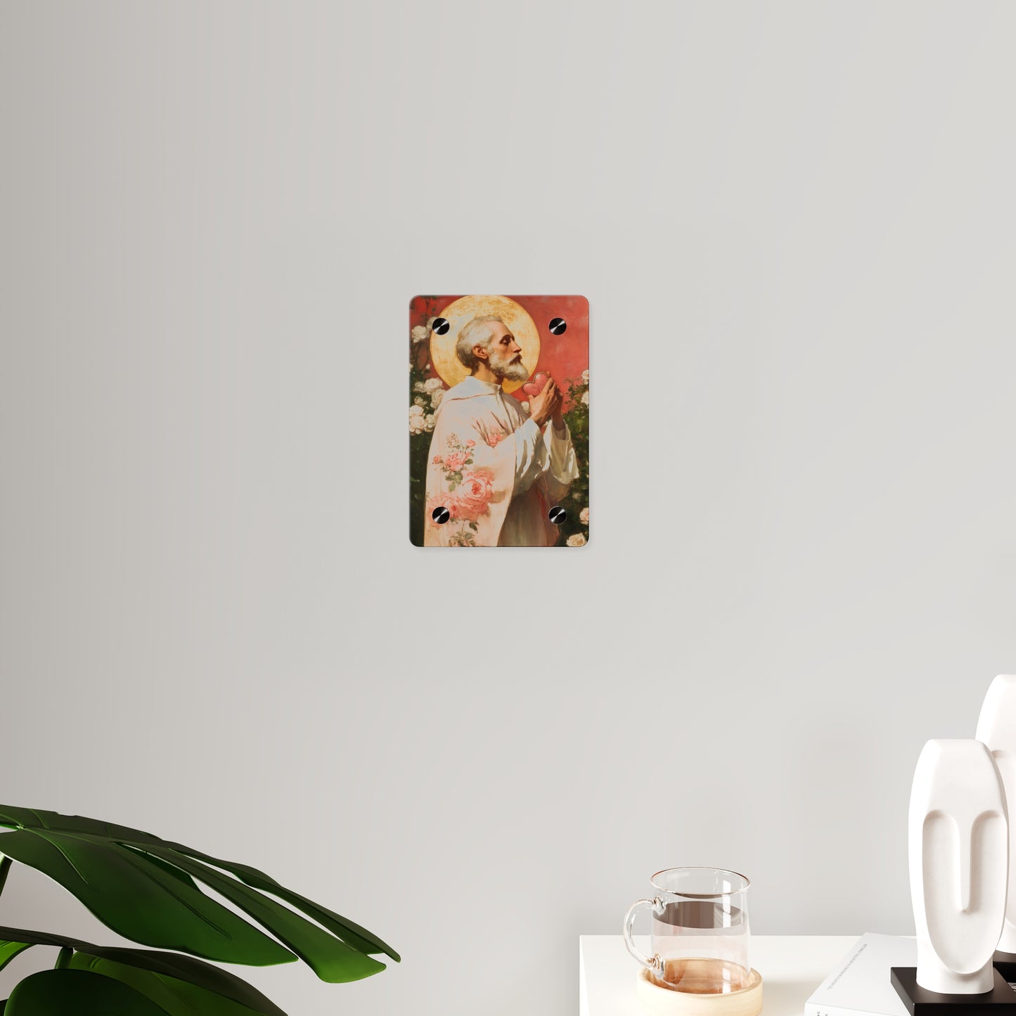 Saint Valentine Wall Art Panel - Ready to Hang Acrylic Print - Catholic Saint Art - Patron Saint Print - Catholic Saint Wall Art