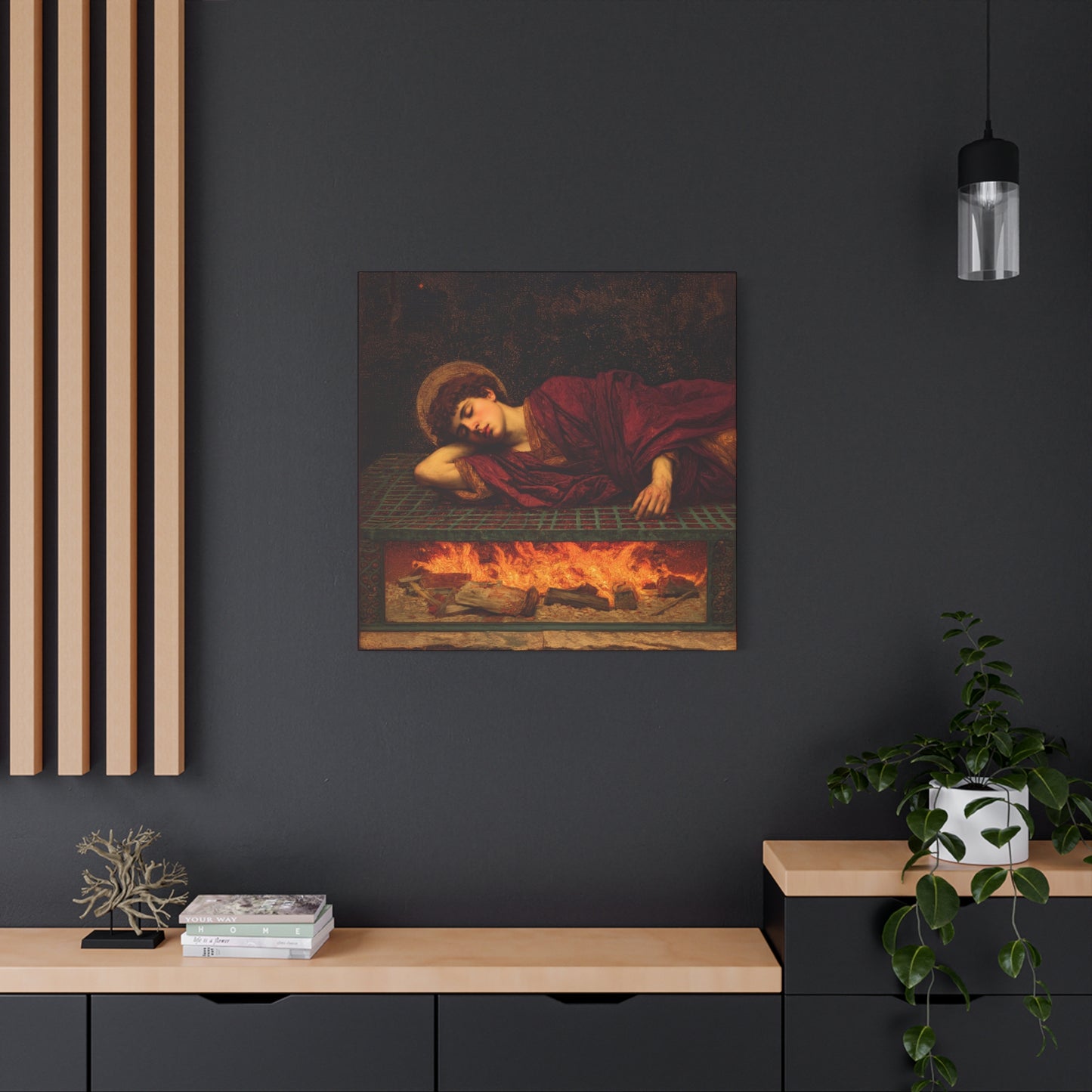 Saint Lawrence -  Museum Wrapped Canvas - Sanctified Souls Print - Religious Art for your Home - Catholic Patron Saint Art