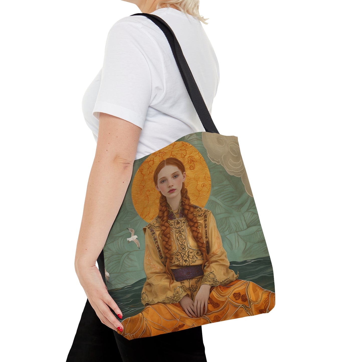 Saint Ia of Cornwall Tote Bag - Three sizes - Large Medium Small Faith Art Bag - Catholic purse - Double Sided - Patron Saint Art