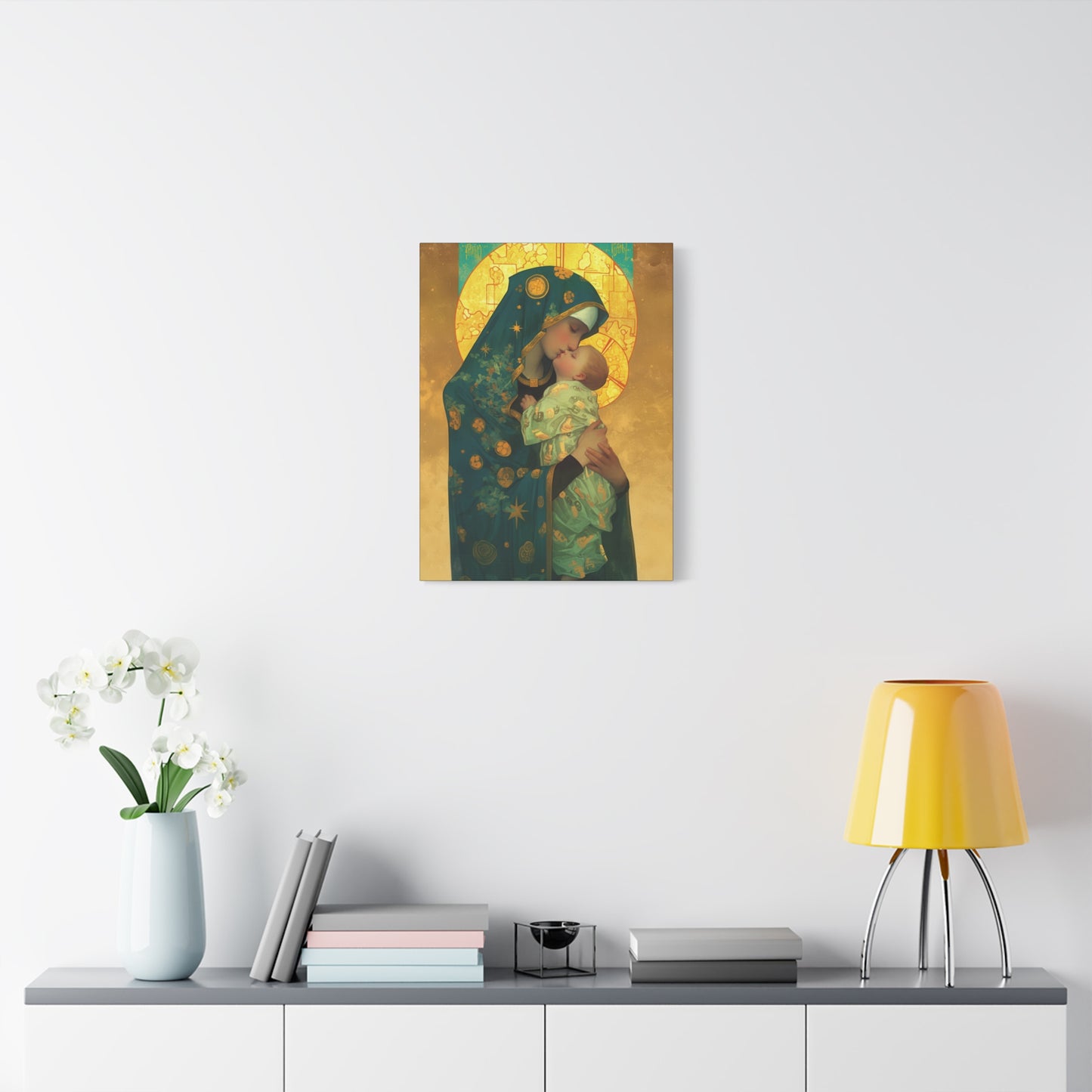 Peaceful Refuge - Mary and the Christ Child - Museum Wrapped Canvas - Print - Religious Art for your Home - Catholic Saint Art