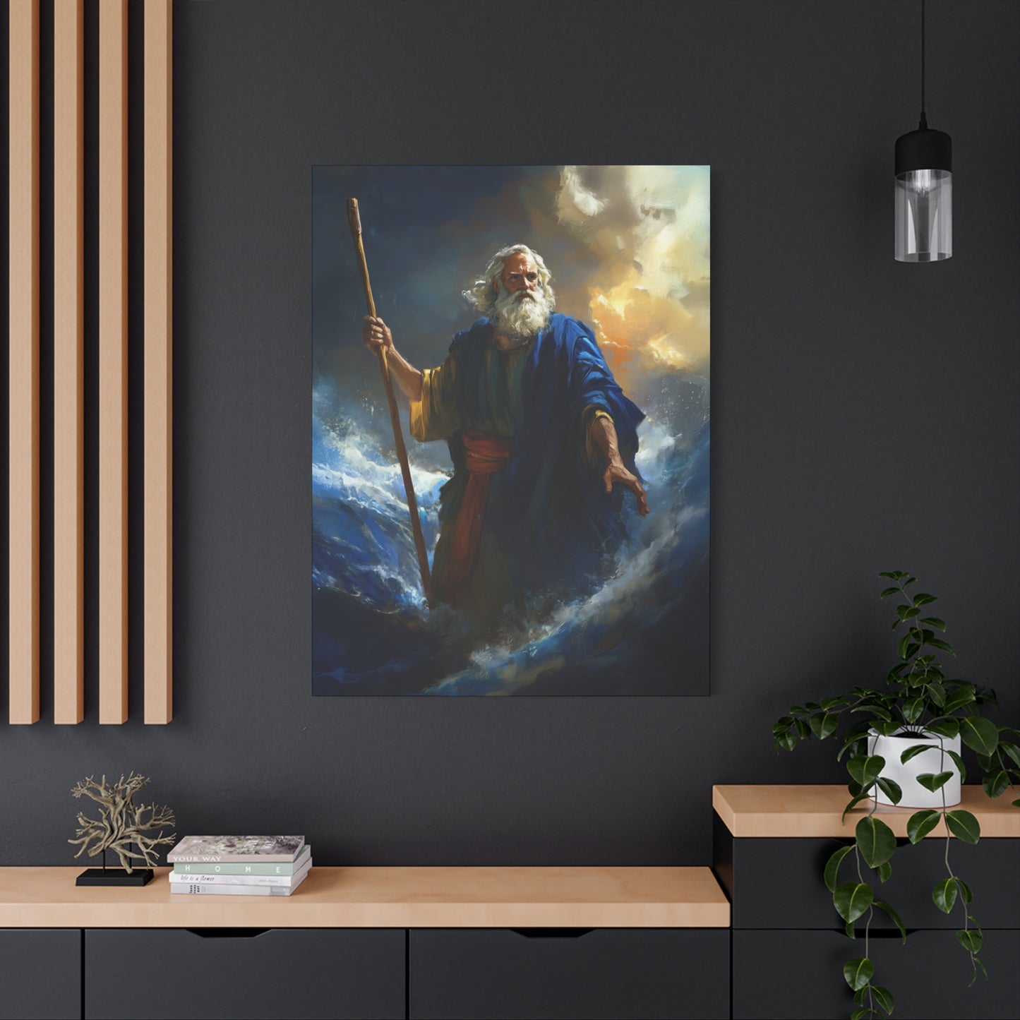 Moses Before the Trembling Sea - Gallery Wrapped Canvas - Print - Religious Art for your Home - Catholic Art