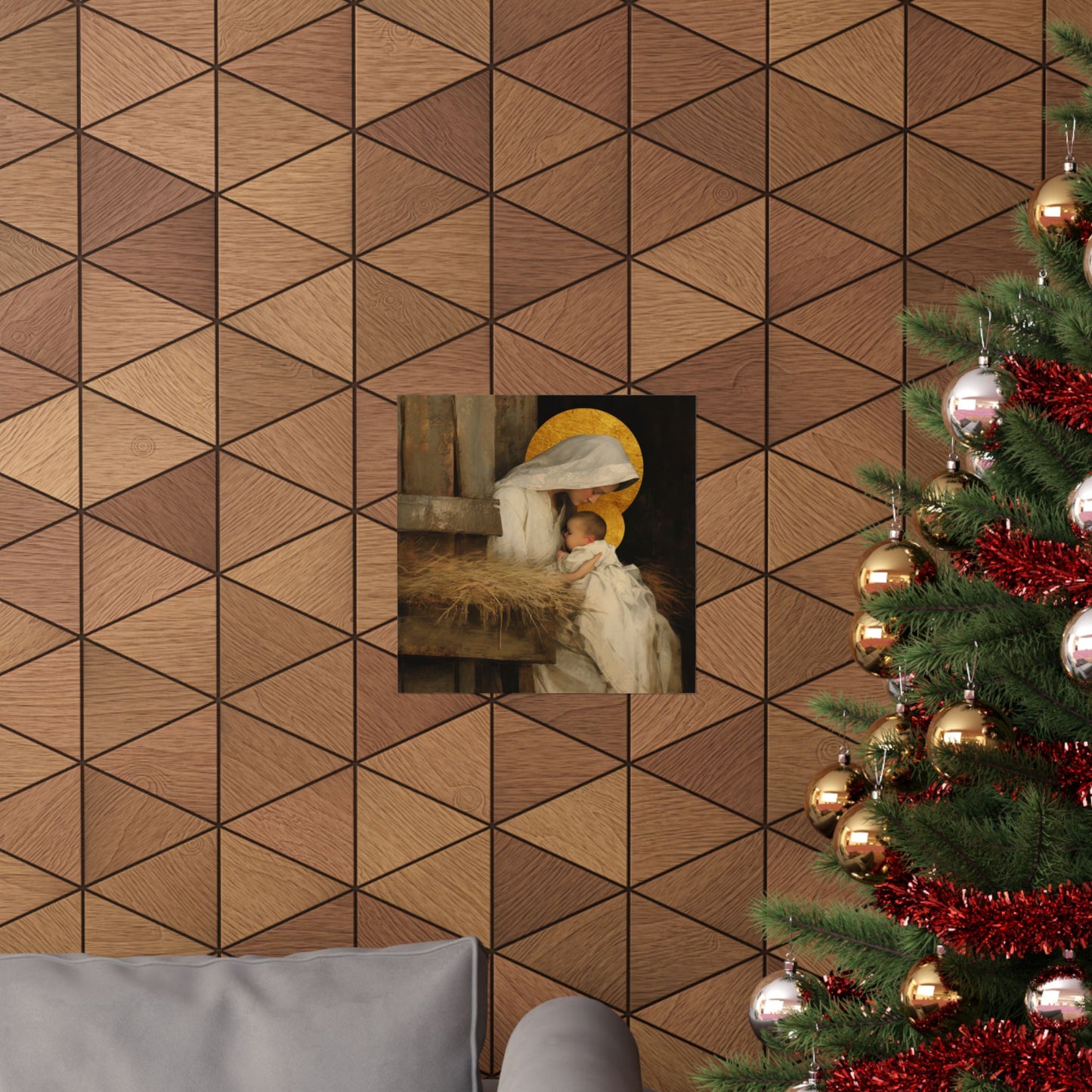 Our Lady of the Manger - Mother Mary and the Christ Child - Sanctified Souls Print - Multiple Sizes - Premium Matte Vertical Posters