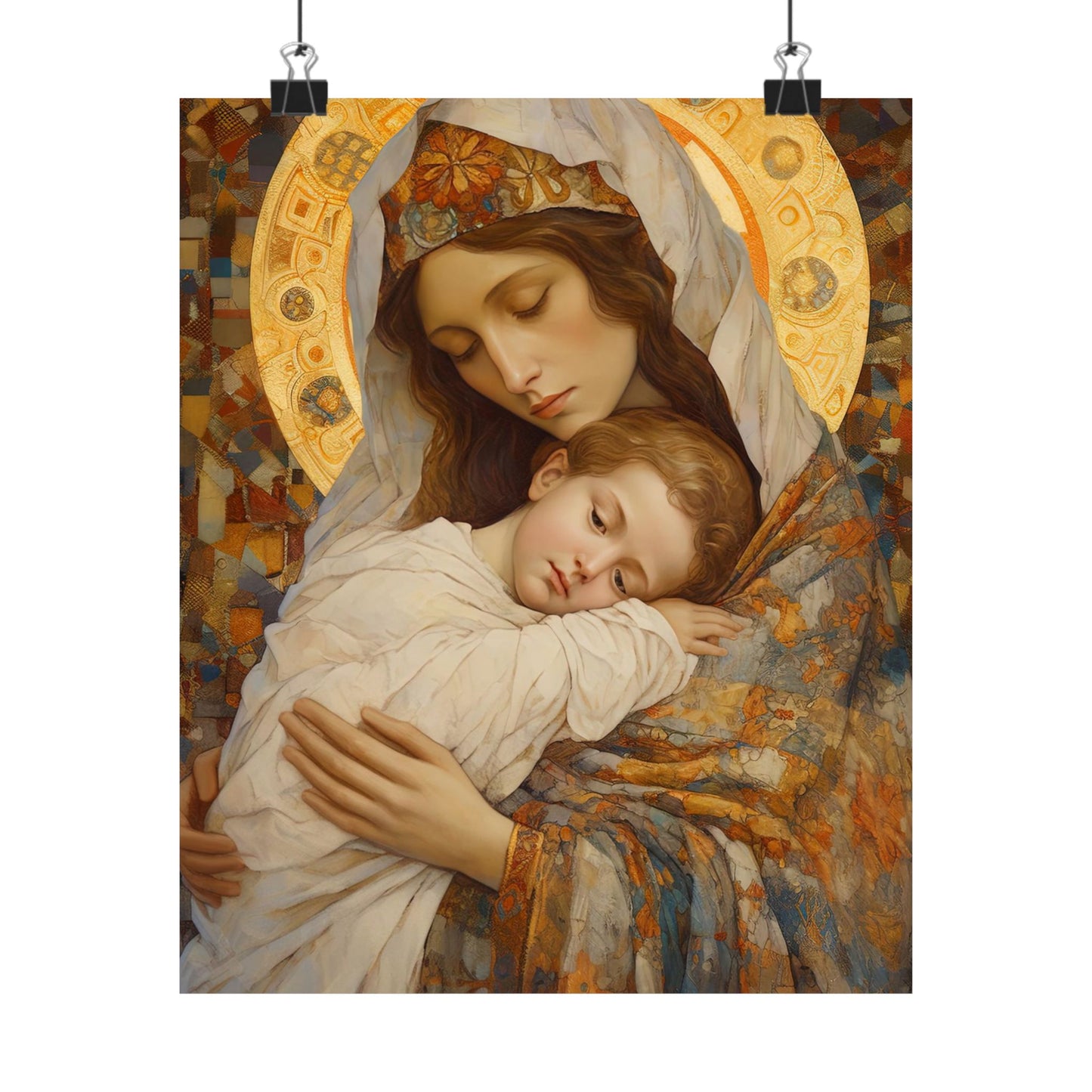 Cradle of Grace - Madonna and the Christ Child - Print - Sanctified Souls Print - Multiple Sizes - Premium Matte Vertical Posters