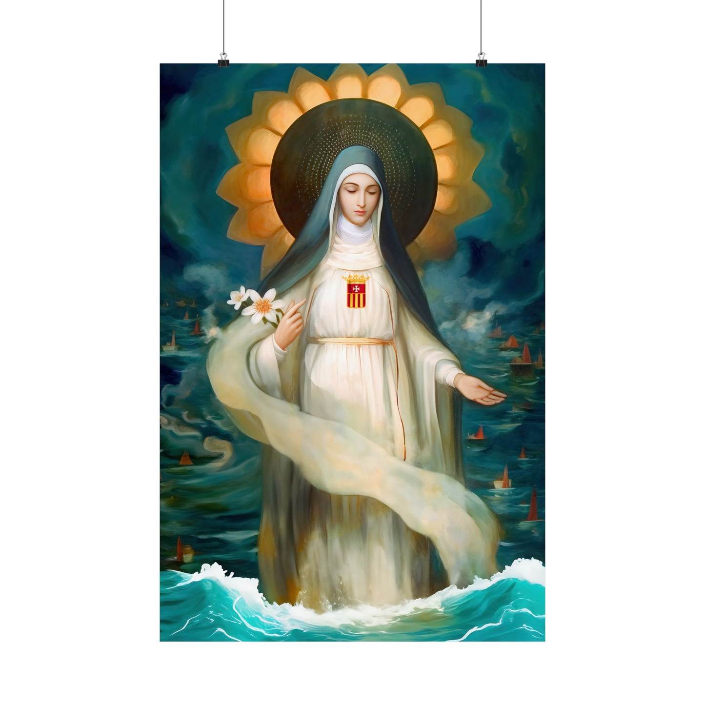 Mary of Cervellon / Saint Maria of Cerevellon - Sanctified Souls Print - Multiple Sizes - Premium Matte Vertical Posters