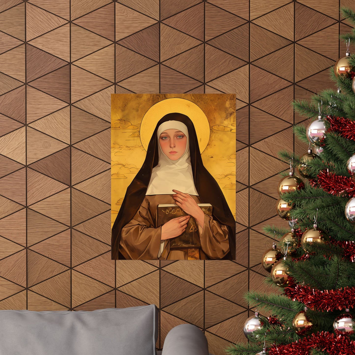 Saint Catherine of Bologna Poster Print - Sanctified Souls Print - Multiple Sizes - Premium Posters - Catholic Art for your home