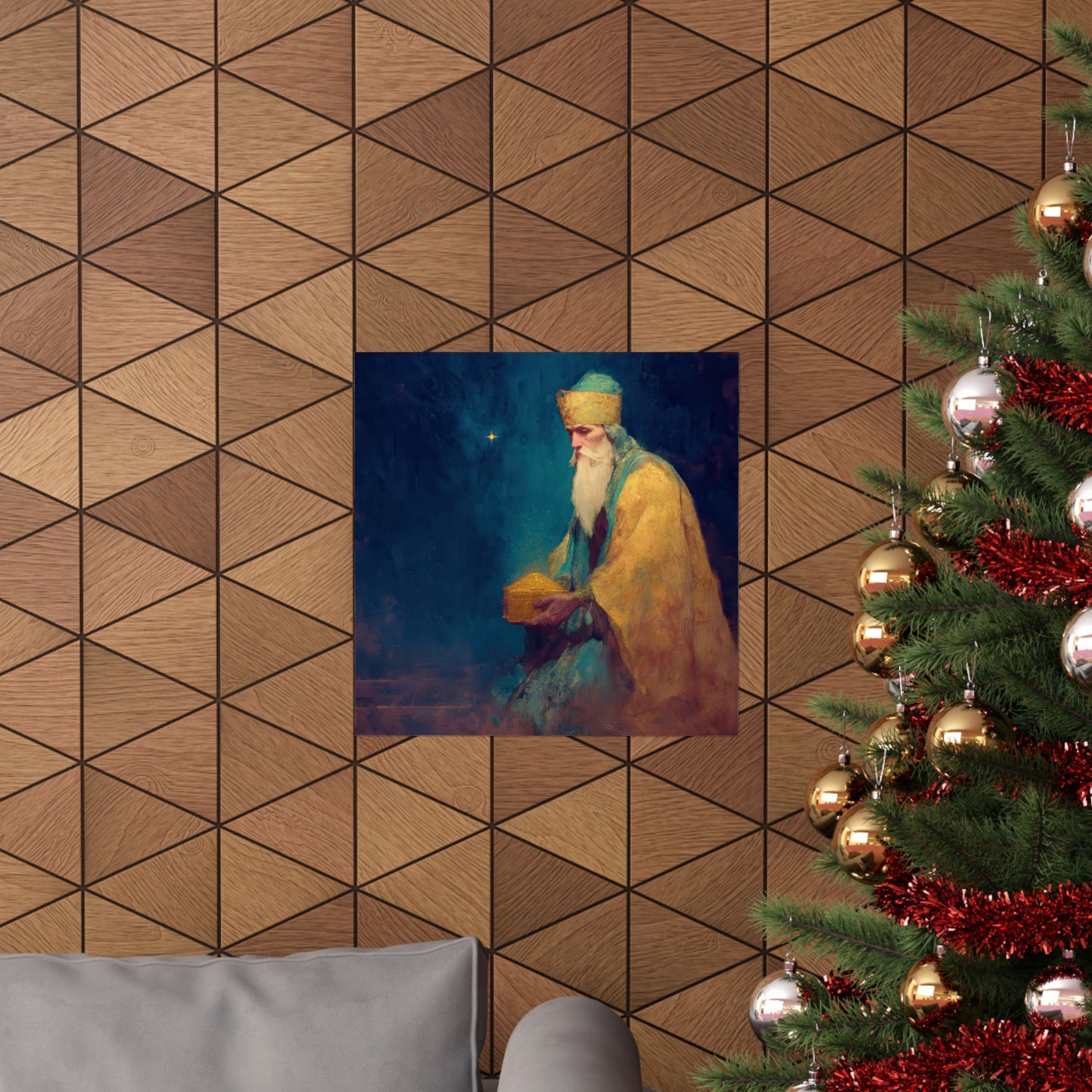 Caspar and the Offering of Worship - 3 Wise Men - Sanctified Souls Print - Multiple Sizes - Premium Matte Vertical Posters