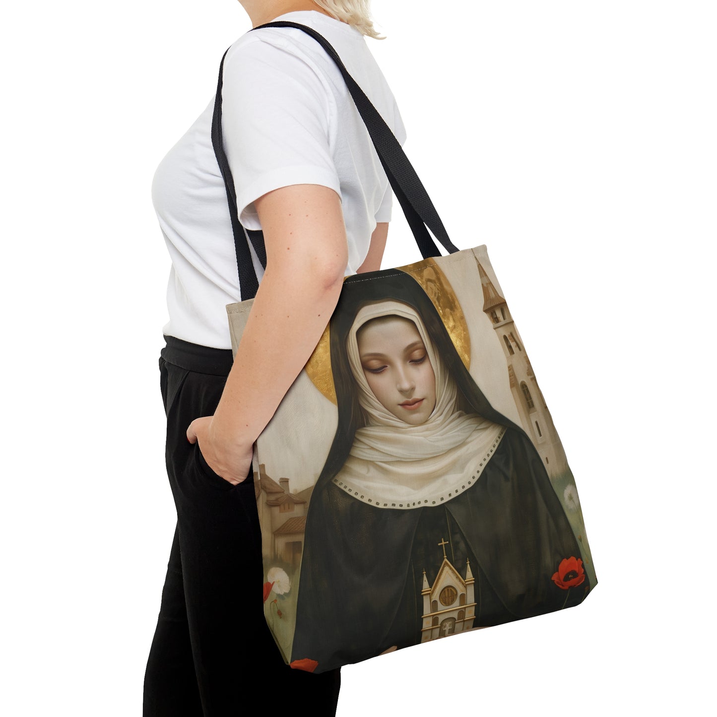 Saint Erentrude Tote Bag - Large Medium Small Faith Art Bag - Catholic Faith Purse - Religious Carry All Reusable Tote Bag