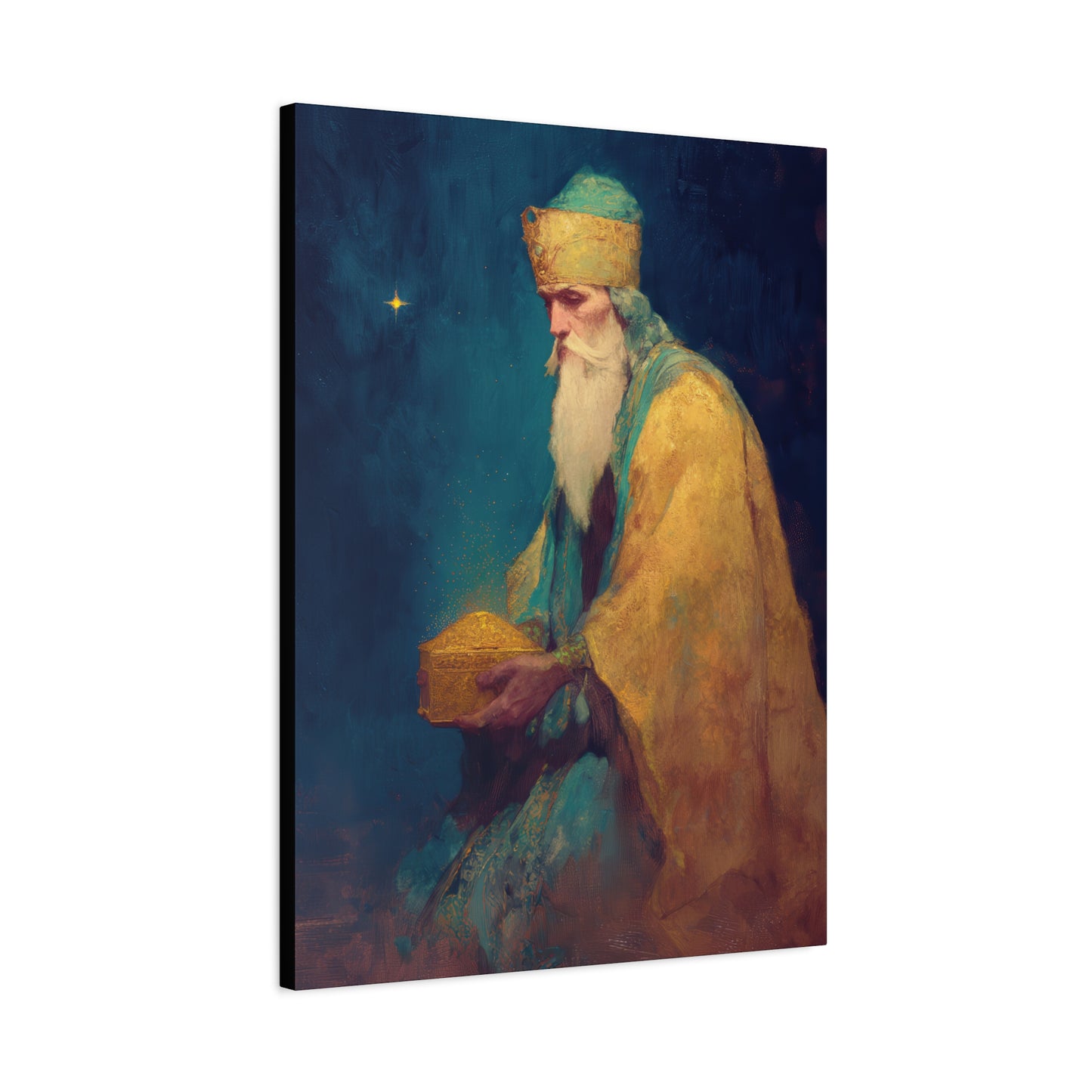 Caspar and the Offering of Worship - 3 Wise Men - Gallery Wrapped Canvas - Print - Religious Art for your Home - Catholic