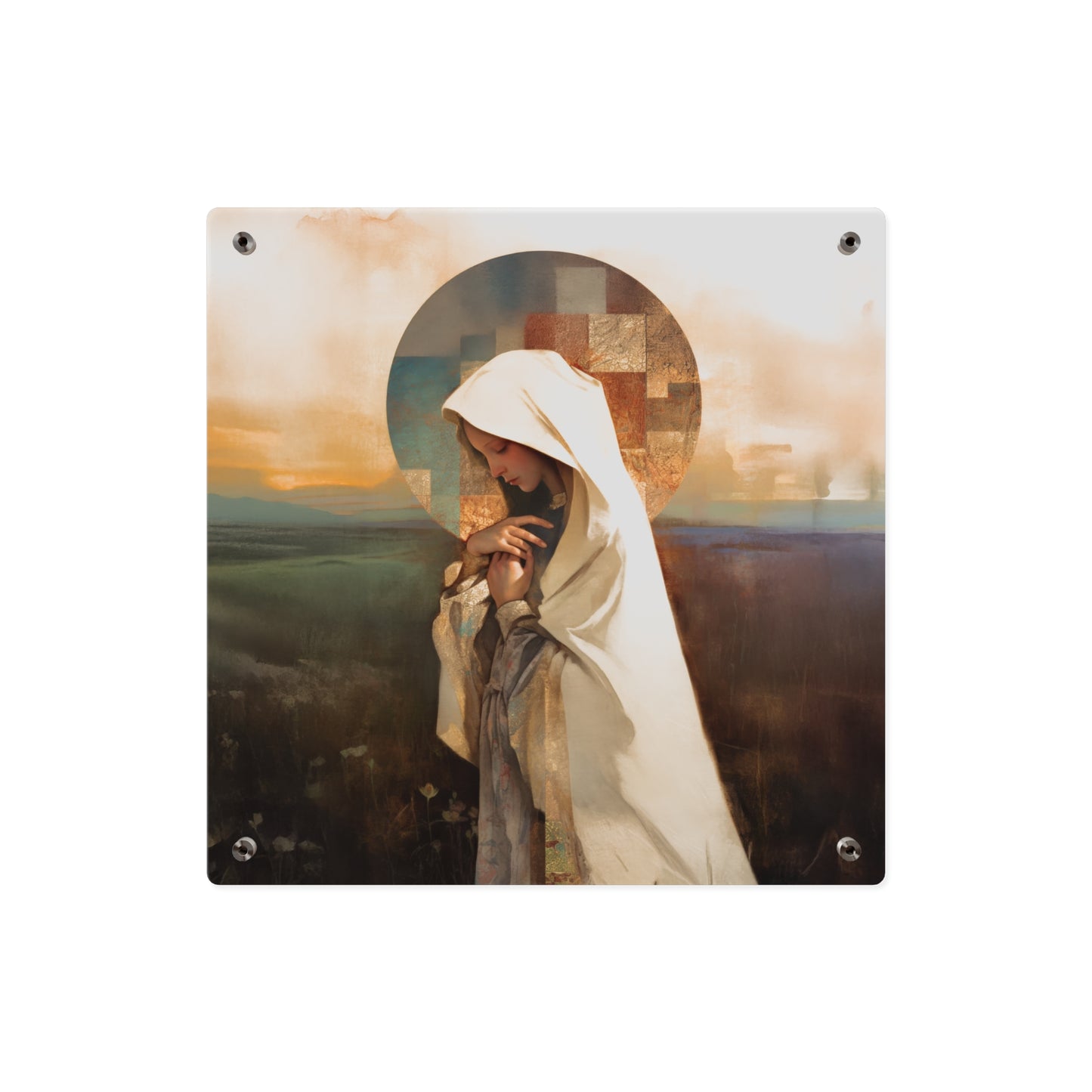 Our Lady of the Prairie Wall Art Panel - Ready to Hang Acrylic Print - Catholic Saint Art - Patron Saint Print