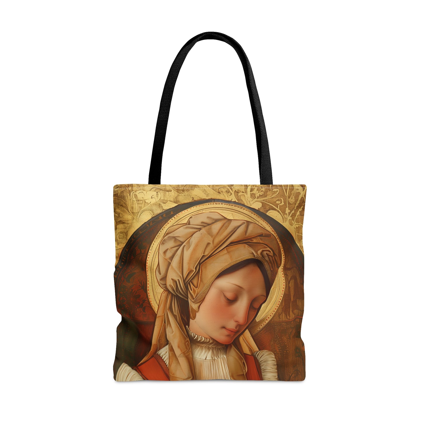 Saint Anne Line Tote Bag - Purse - Three sizes - Large Medium Small Faith Art Bag - Catholic faith inspired carry-all purse - Double Sided