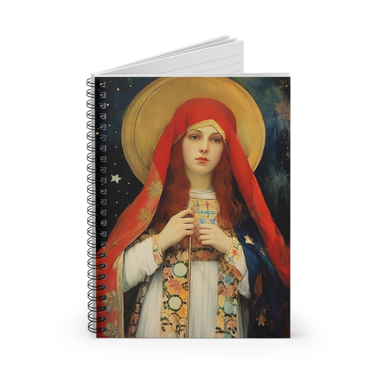 Saint Sabina Journal - Sanctified Souls Art - Religious Based Notebook - Spiral Notebook - Ruled Line