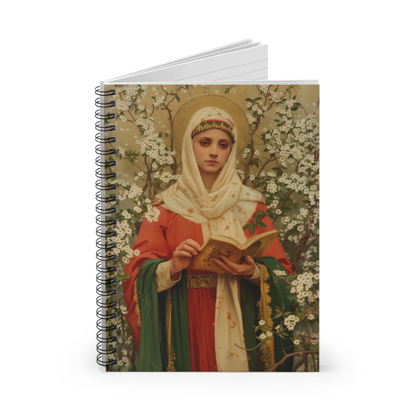 Saint Amelia / Saint Amalberga Sanctified Souls Art - Religious - Spiral Notebook - Ruled Line - Religious art - Saint Artwork