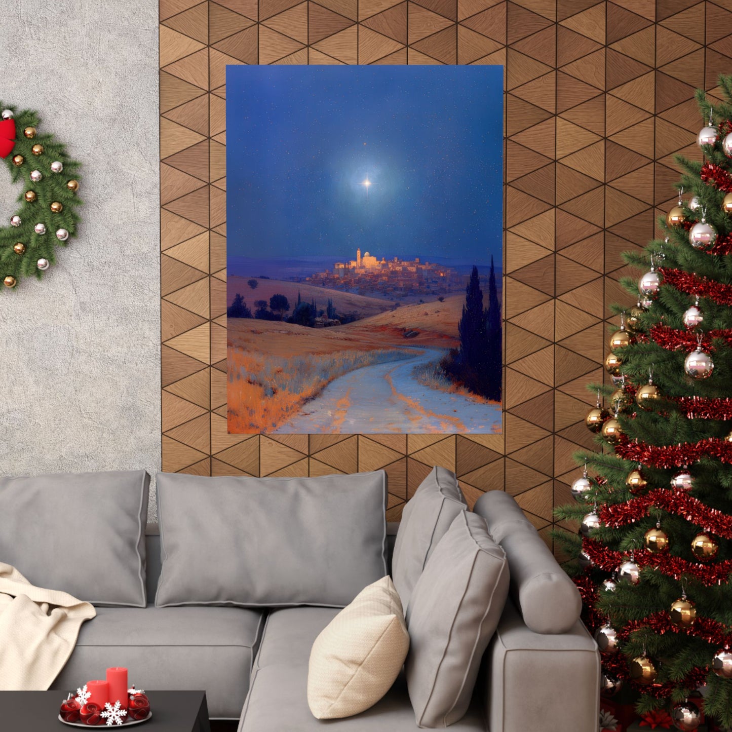 Bethlehem Wrapped in the Light of His Coming - Sanctified Souls Print - Multiple Sizes - Premium Matte Vertical Posters