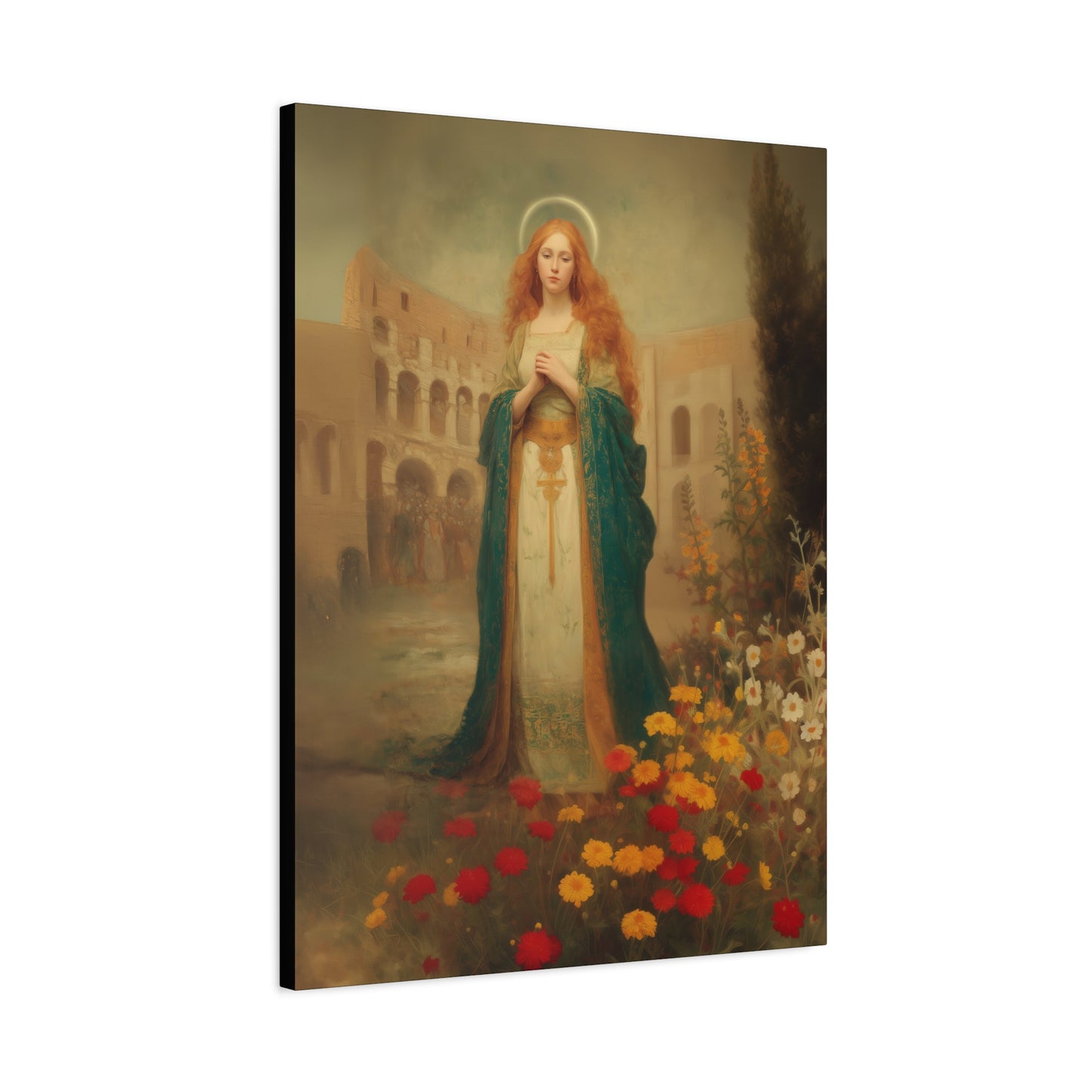 Saint Justina - Multiple Sizes - Catholic Home art - Museum Wrapped Canvas - Sanctified Souls Print - Catholic Martyr Art