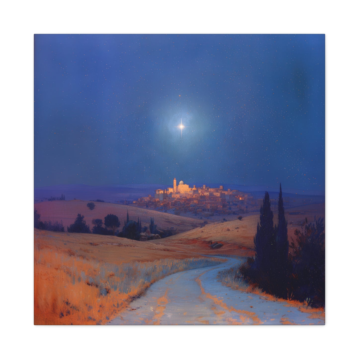 Bethlehem Wrapped in the Light of His Coming - Gallery Wrapped Canvas - Print - Religious Art for your Home - Catholic