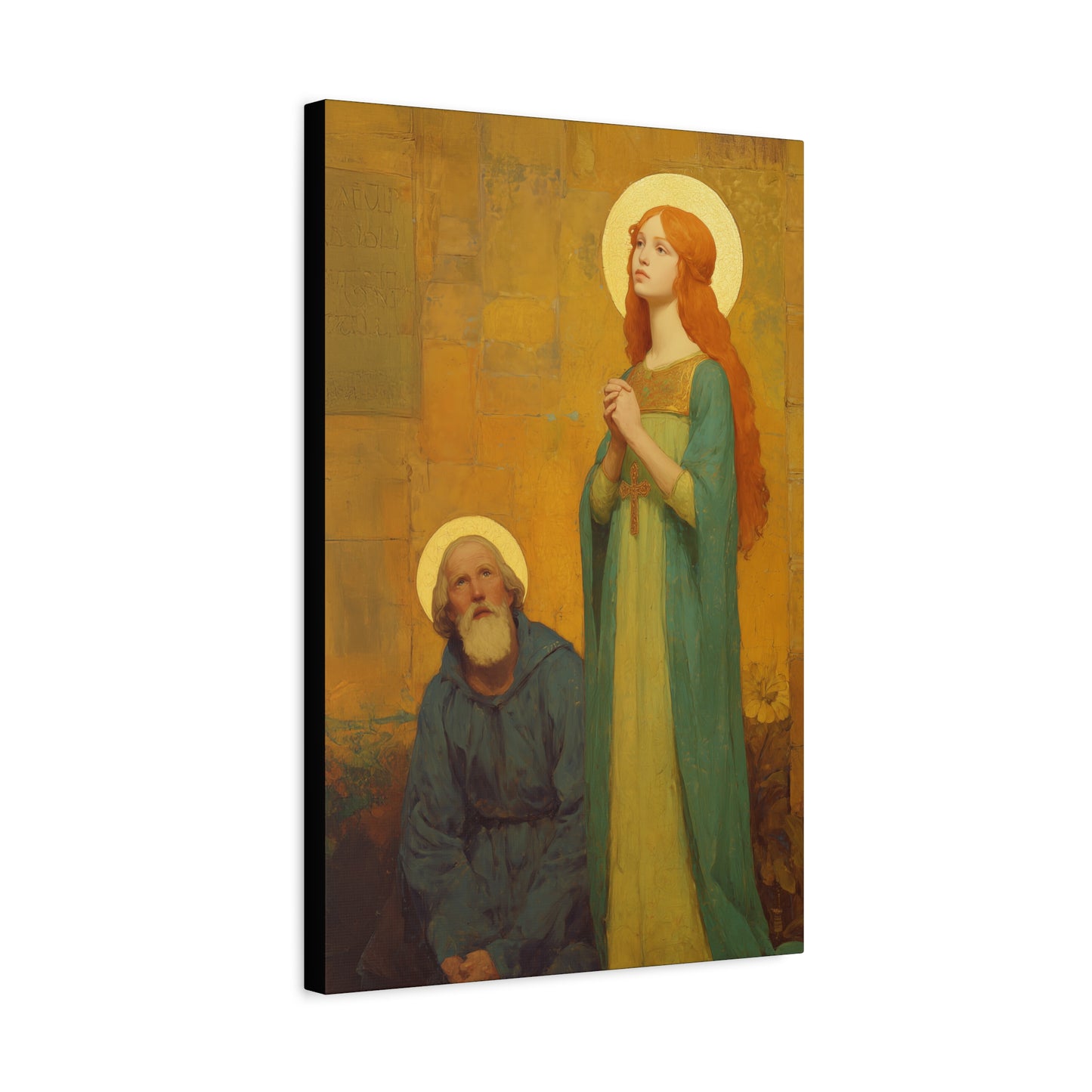 Saints Justina and Cyprian - Multiple Sizes - Catholic Home art - Museum Wrapped Canvas - Sanctified Souls Print - Catholic Martyr Art