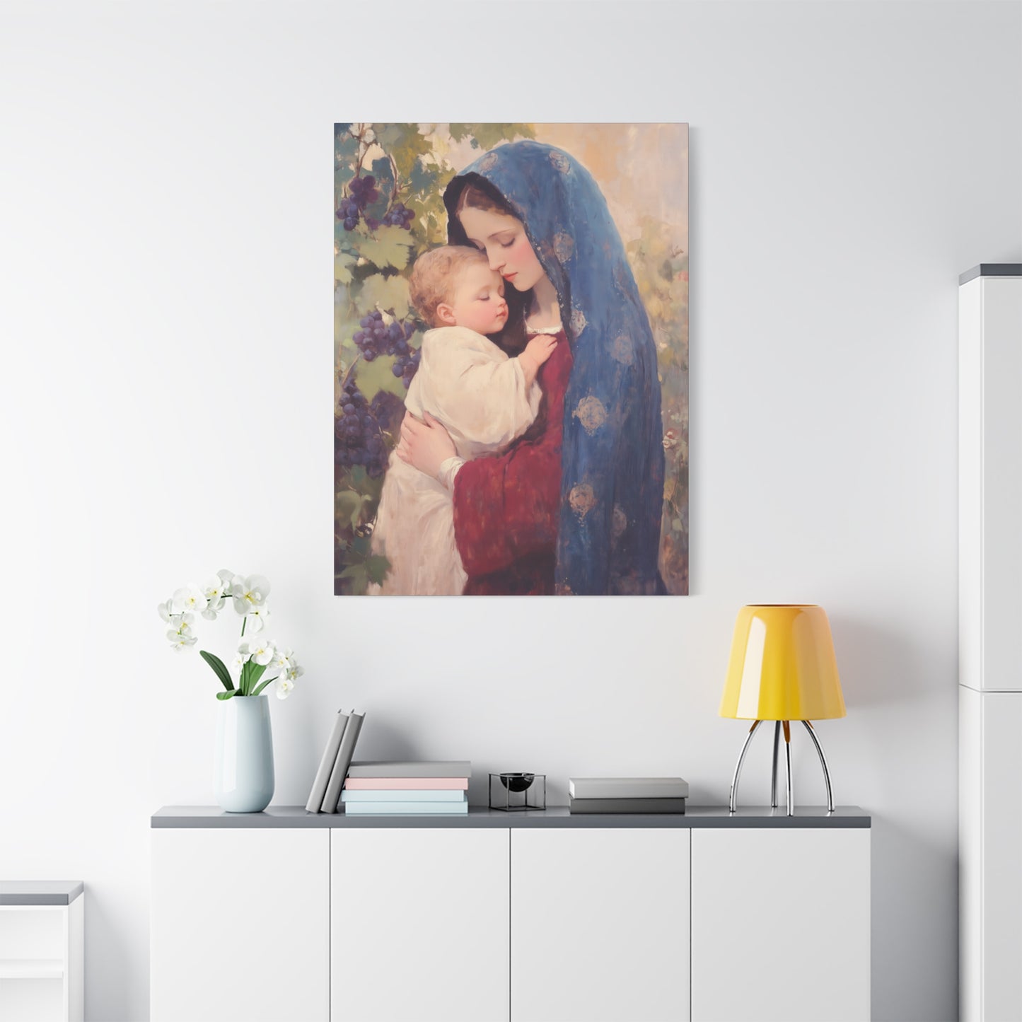 Our Lady of the Grapes / Out Lady of the Harvest - Gallery Wrapped Canvas - Print - Religious Art for your Home - Catholic Art