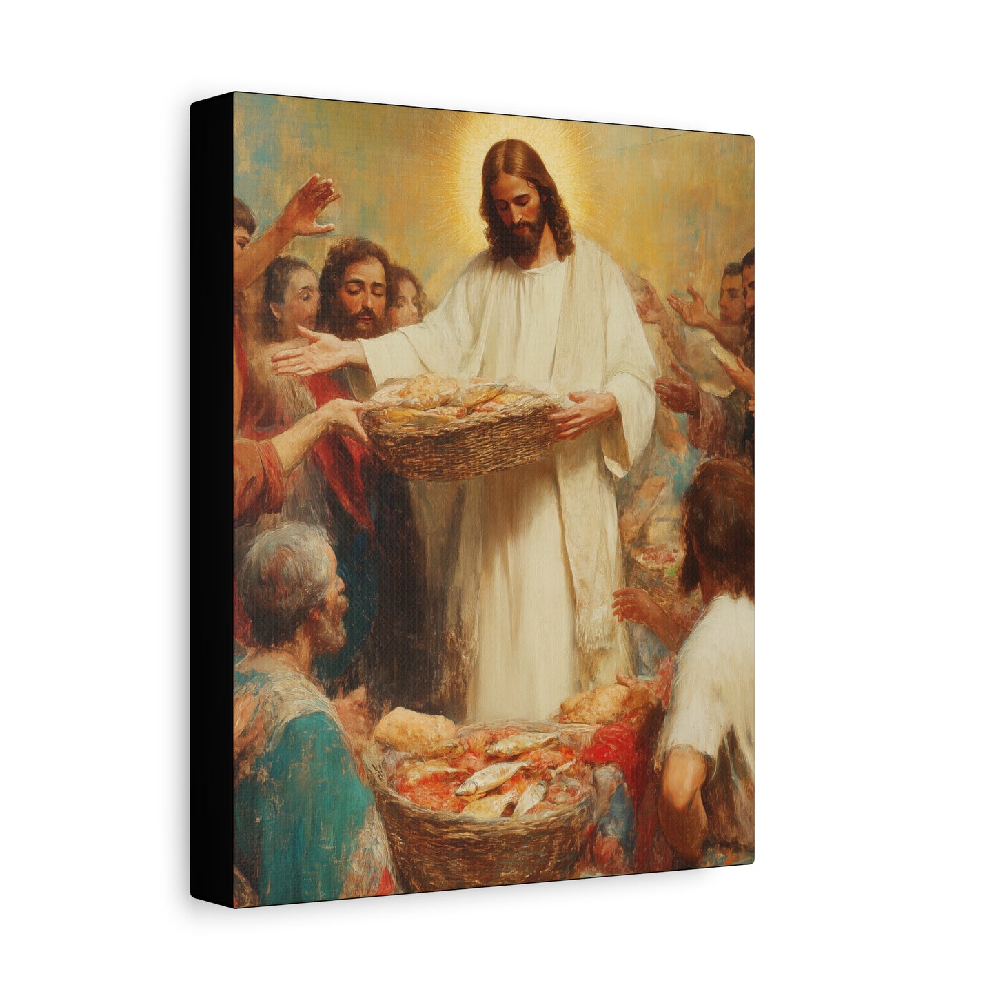 The Quiet Multiplication of Love : Loaves and Fishes - Gallery Wrapped Canvas - Print - Religious Art for your Home - Catholic Art