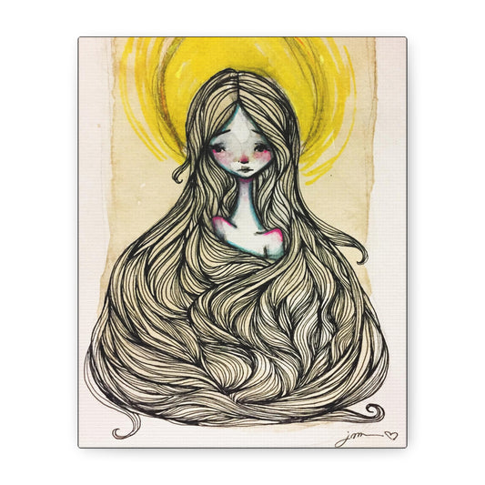 Saint Agatha of Sicily Canvas Print - Hand-Drawn Catholic Art Print | Christian Sacred Wall Art | Sanctified Solocosmo Religious Artwork