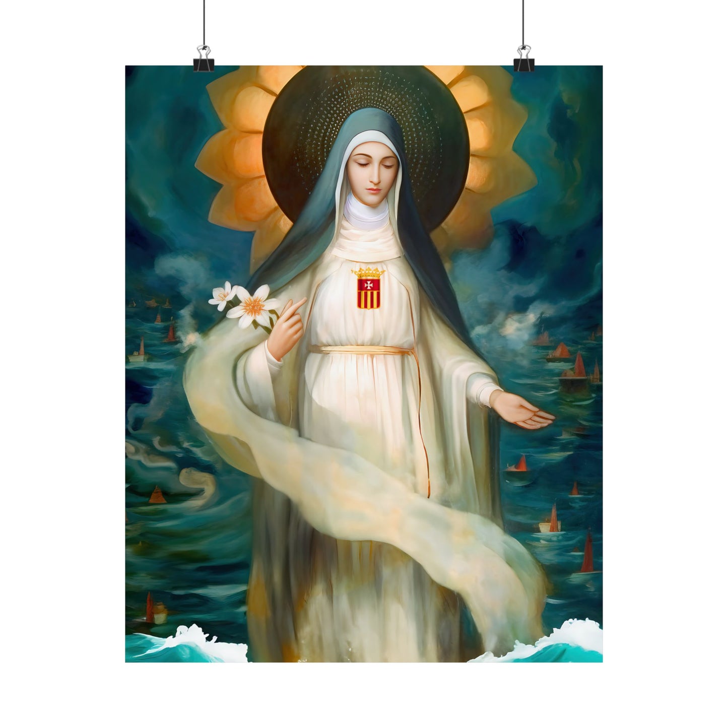 Mary of Cervellon / Saint Maria of Cerevellon - Sanctified Souls Print - Multiple Sizes - Premium Matte Vertical Posters
