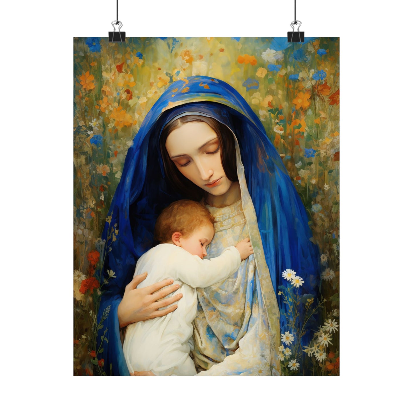 The Eternal Mother Mary and the Infant Jesus - Sanctified Souls Print - Multiple Sizes - Premium Matte Vertical Posters