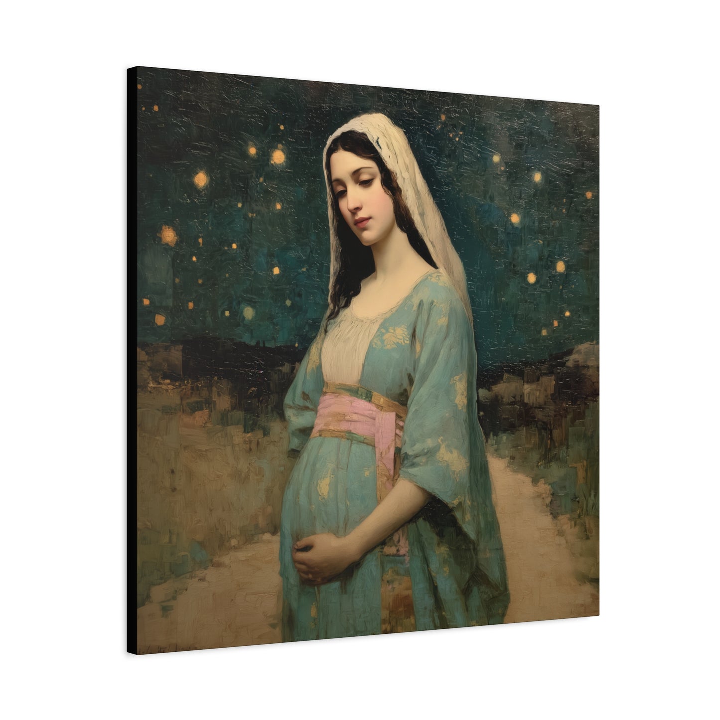 Our Lady of 'O' - Our Lady of Expectation - Mother Mary - Marian Art - Gallery Wrapped Canvas - Print - Catholic Art Print