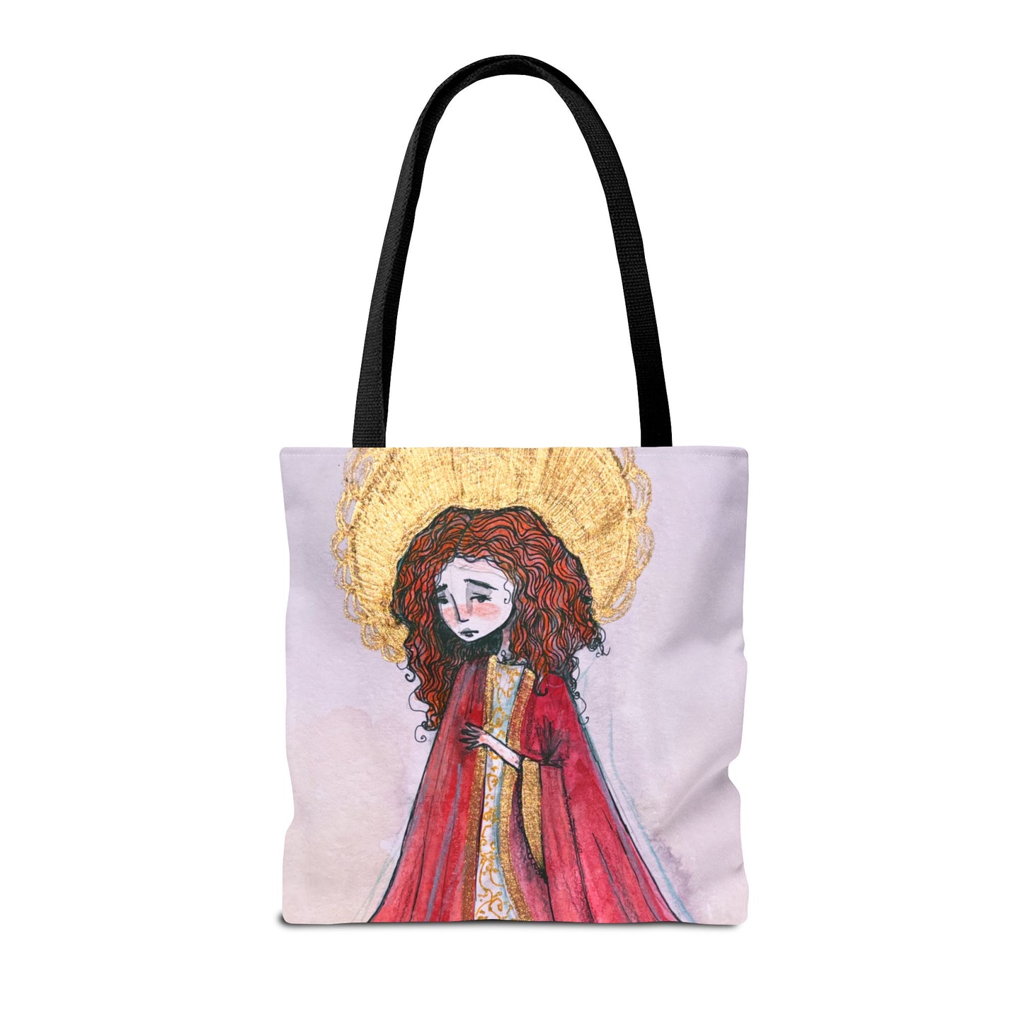 Saint Bibiana Hand-Drawn Catholic Tote Bag | Christian Devotional Bag | Sanctified Solocosmo Religious Tote