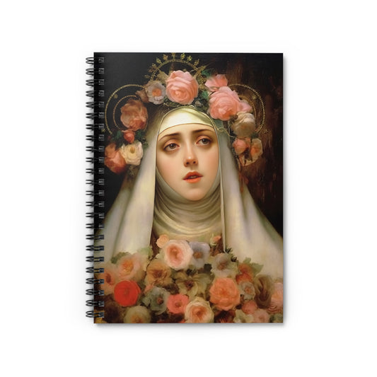 Saint Rose of Lima Journal - Sanctified Souls Art - Religious Based Notebook - Spiral Notebook - Patron Saint of gardeners, florists