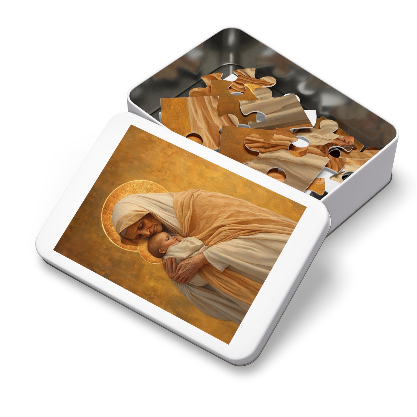 Saint Anna the Prophetess - Puzzle and Keepsake Tin - Religious (30, 110, 252, 500,1000) - Religious Puzzle - Gifts for Catholic Families