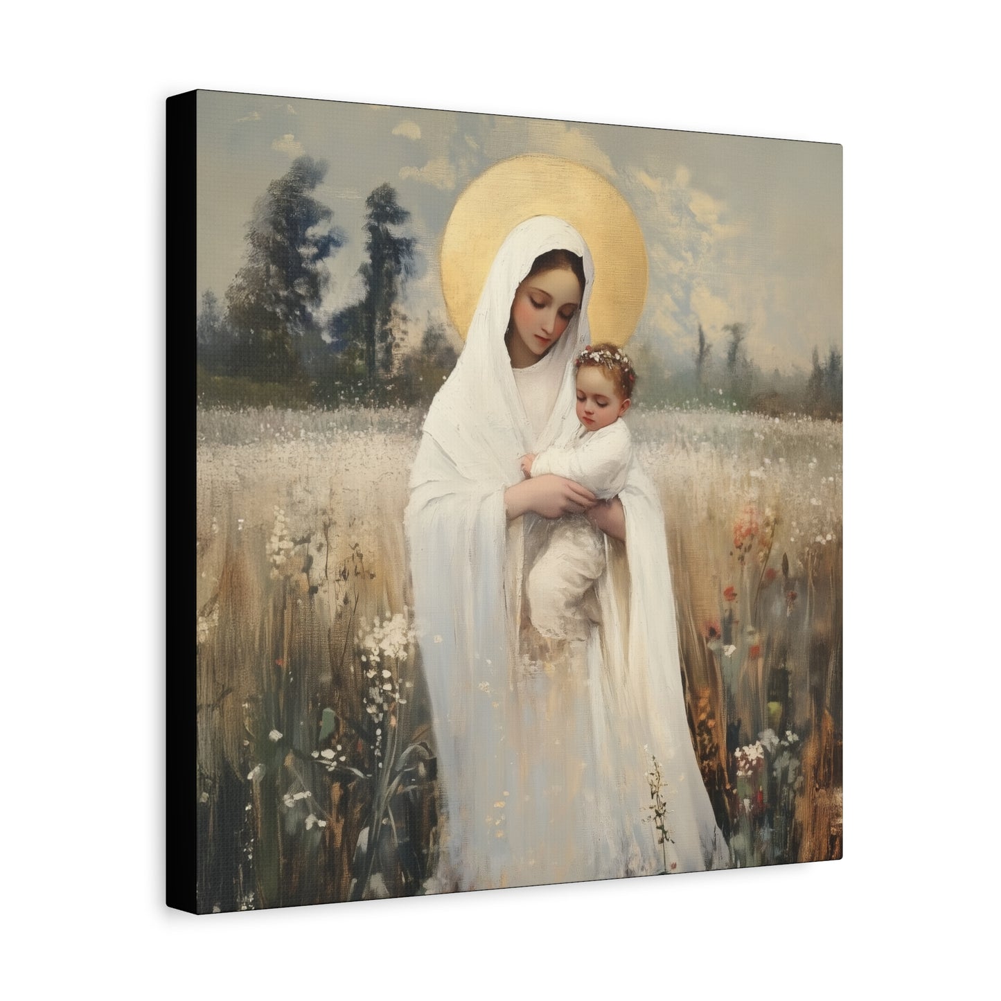 Our Lady of the Prairie - Multiple Sizes - Catholic Home art - Museum Wrapped Canvas - Sanctified Souls Print