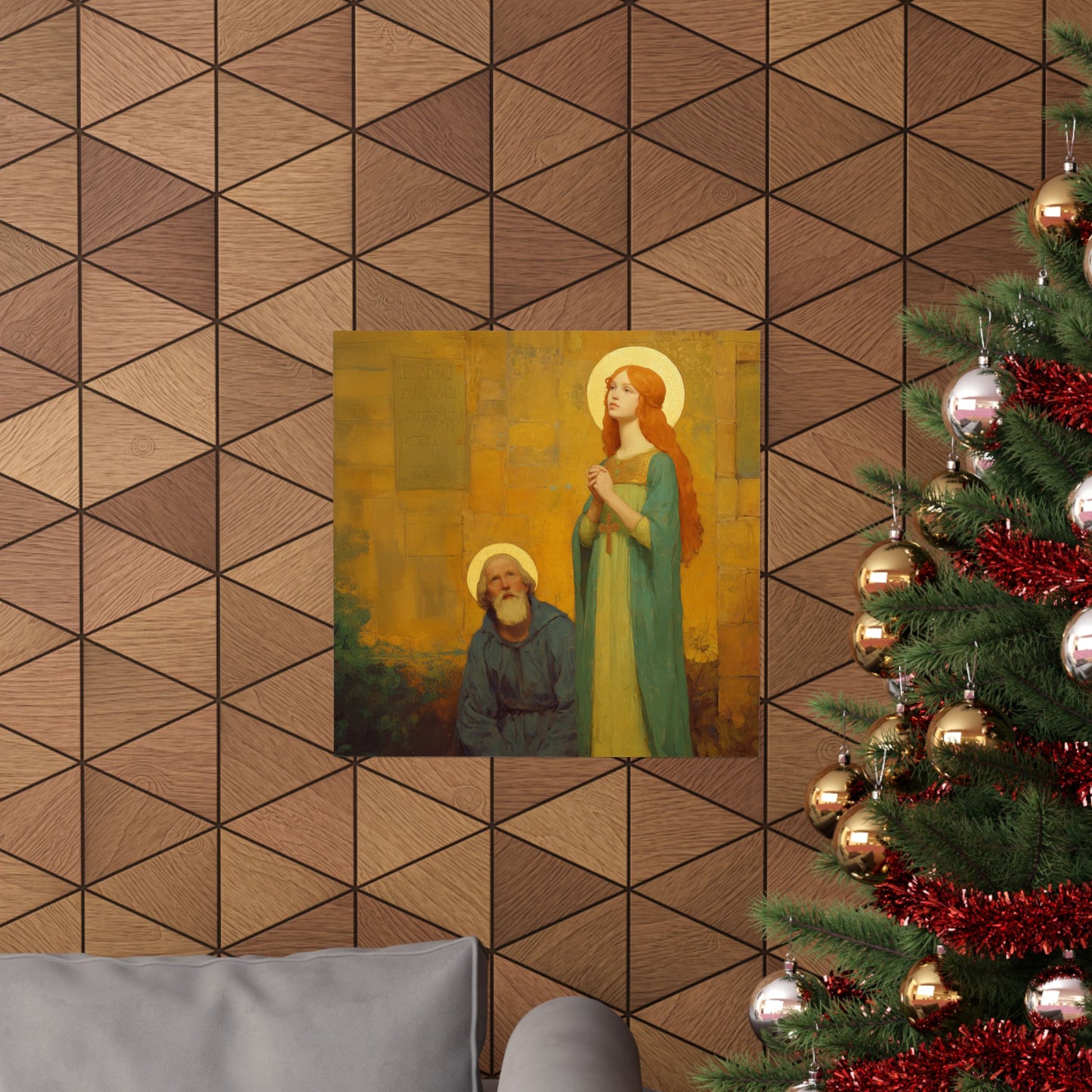 Saints Justina and Cyprian -  Catholic Art - Multiple Sizes - Premium Posters - Catholic Art - Christian Home - Catholic Saint Art