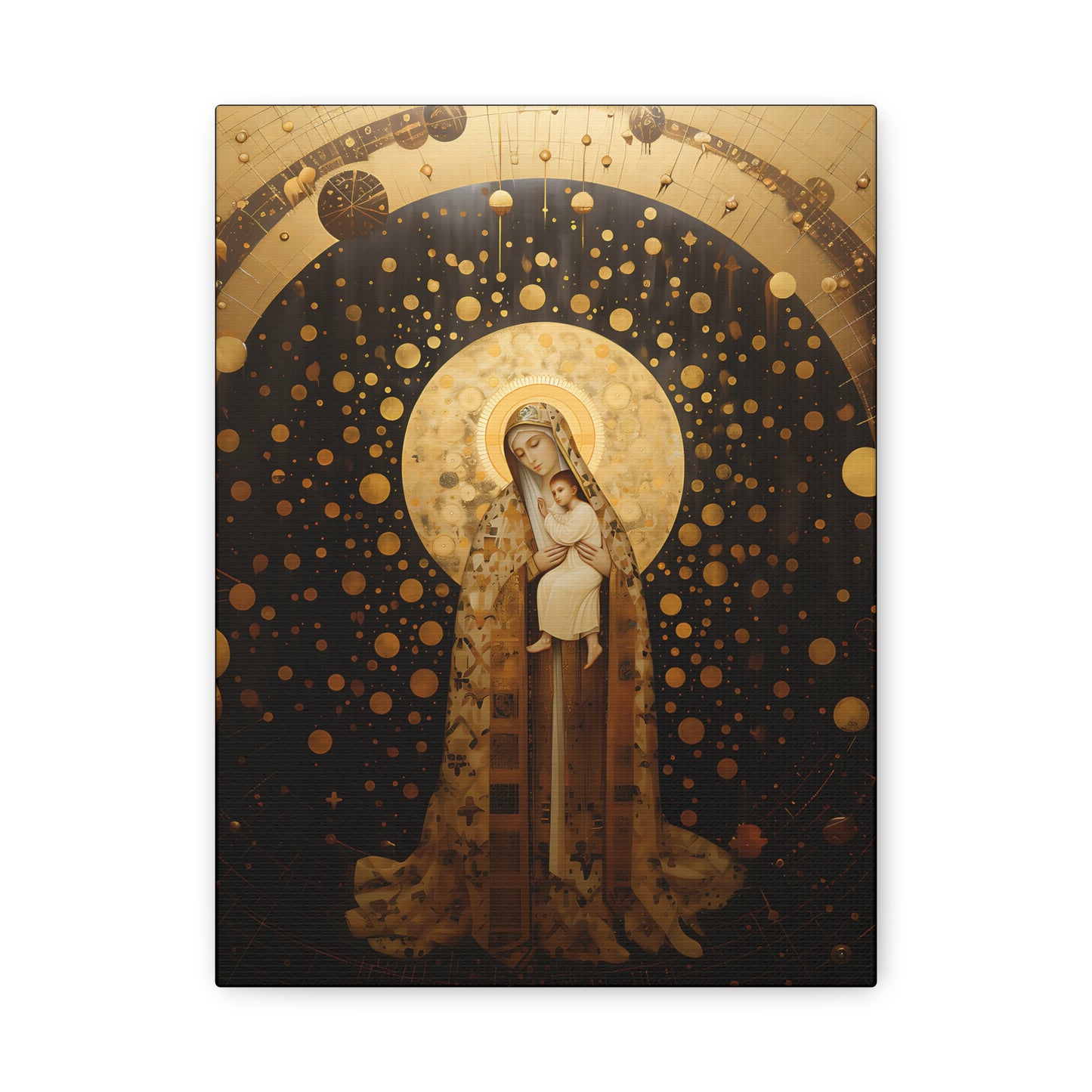 The Golden Mary - Mary the Blessed Virgin - Gallery Wrapped Canvas - Sanctified Souls Print - Religious Art for your Home - Pop Art