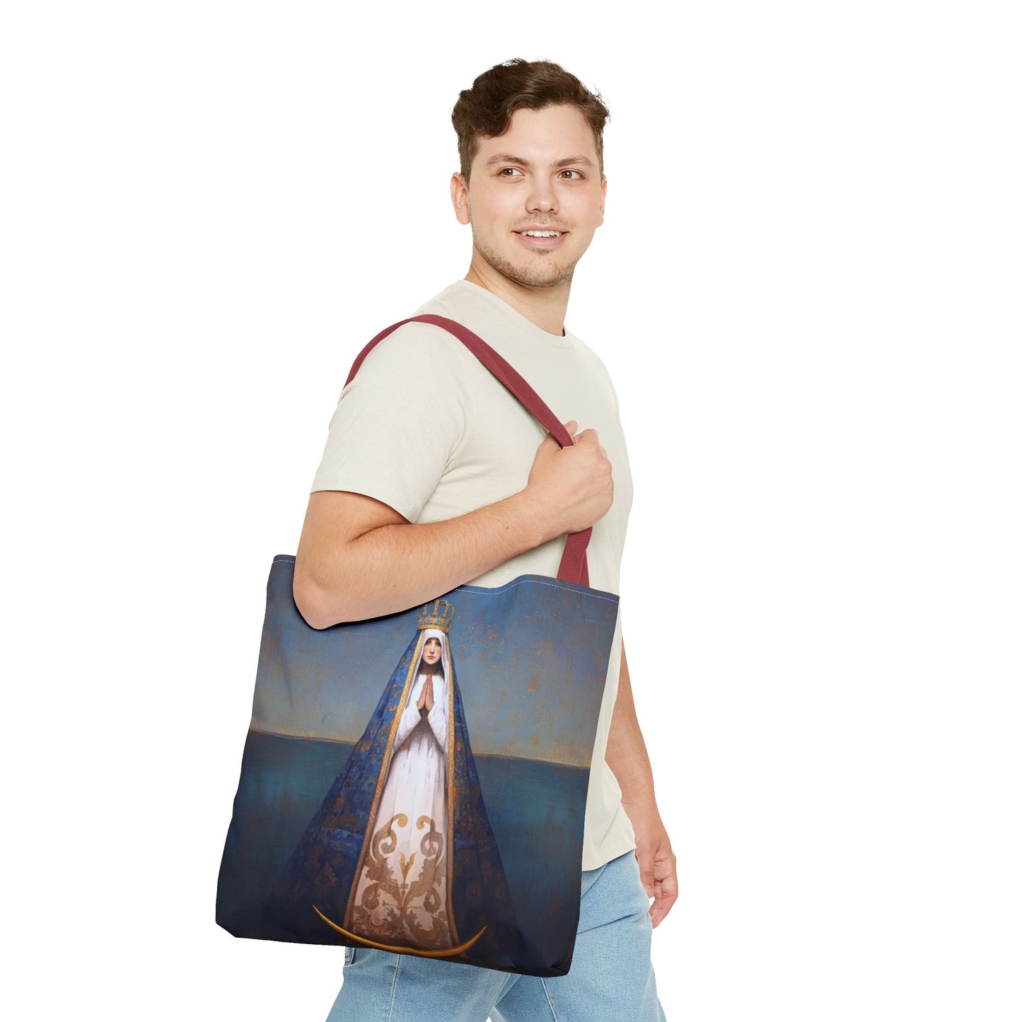 Virgen del Valle - Mother Mary  - Virgin of the Valley - Marian Art - Tote Bag - Large Medium Small Faith Art Bag - Tote Purse