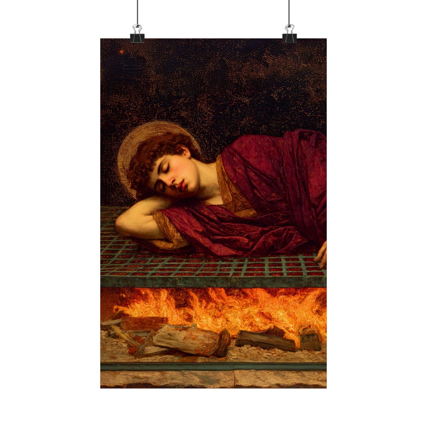 Saint Lawrence  - Sanctified Souls Print - Multiple Sizes - Premium Posters - Catholic Art - Christian Home Decor Artwork