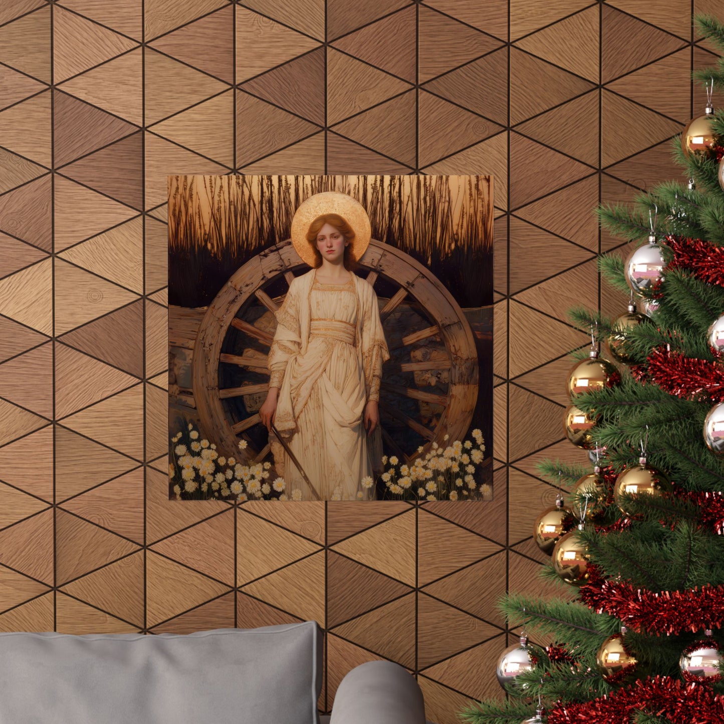 Saint Catherine of Alexandria - Sanctified Souls Print - Multiple Sizes - Premium Posters - Catholic Art - Christian Home Decor Artwork