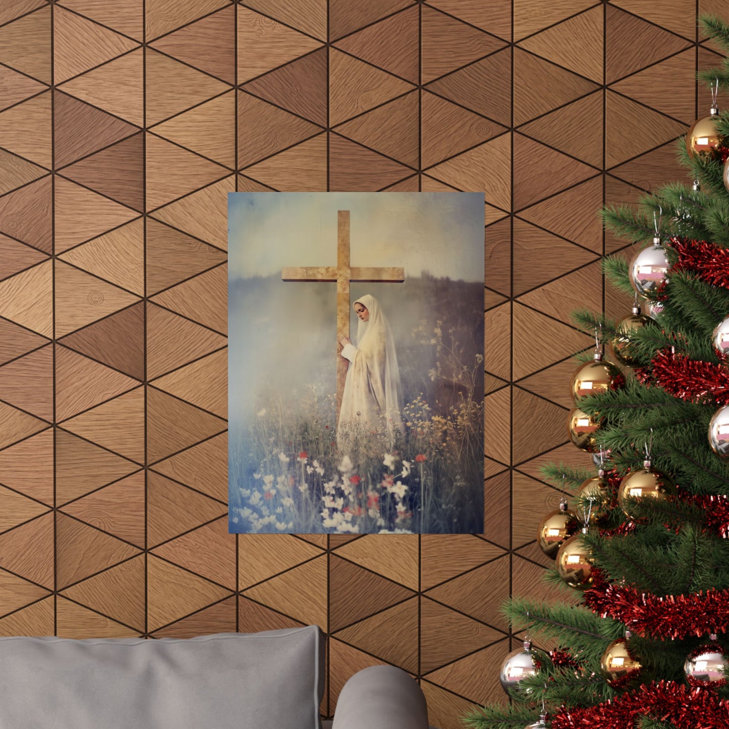 The Feast of the Exaltation of the Holy Cross - Sanctified Souls Print - Multiple Sizes - Premium Posters - Catholic Art - Christian Home