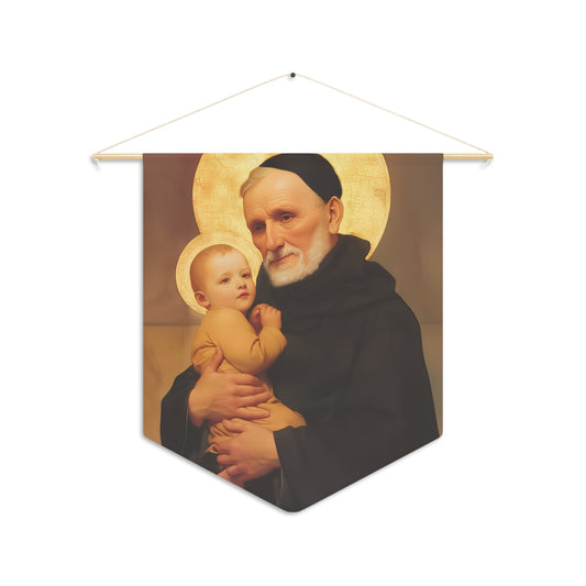 Saint Bernardino Realino Pennant / Banner / Wall Hanging - Prayer room art - 18" x 21" - Catholic prayer Religious Christian Gift