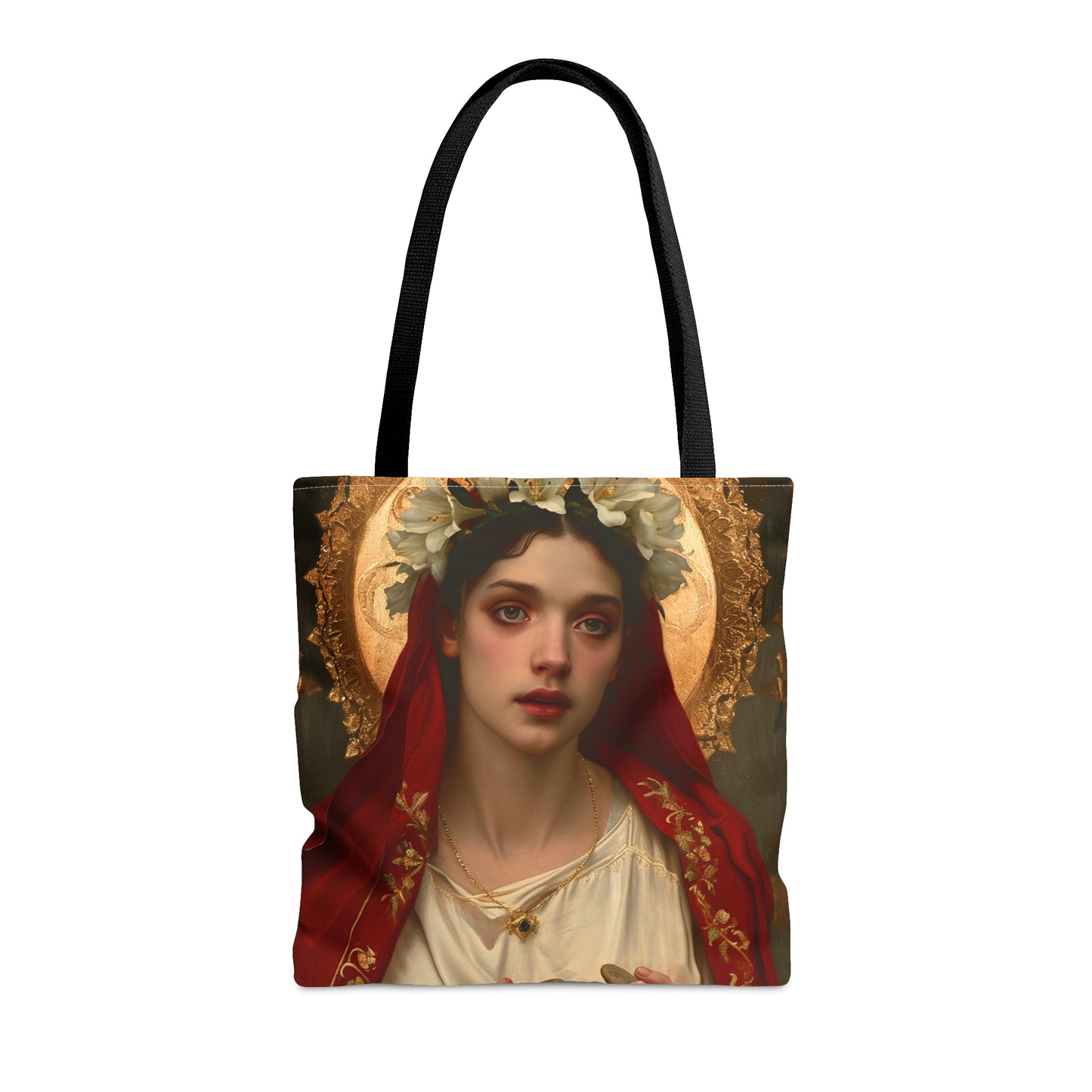 Saint Emerentiana Tote Bag - Large Medium Small Faith Art Bag - Carry all reusable Art purse - Double Sided - Religious Saint Art