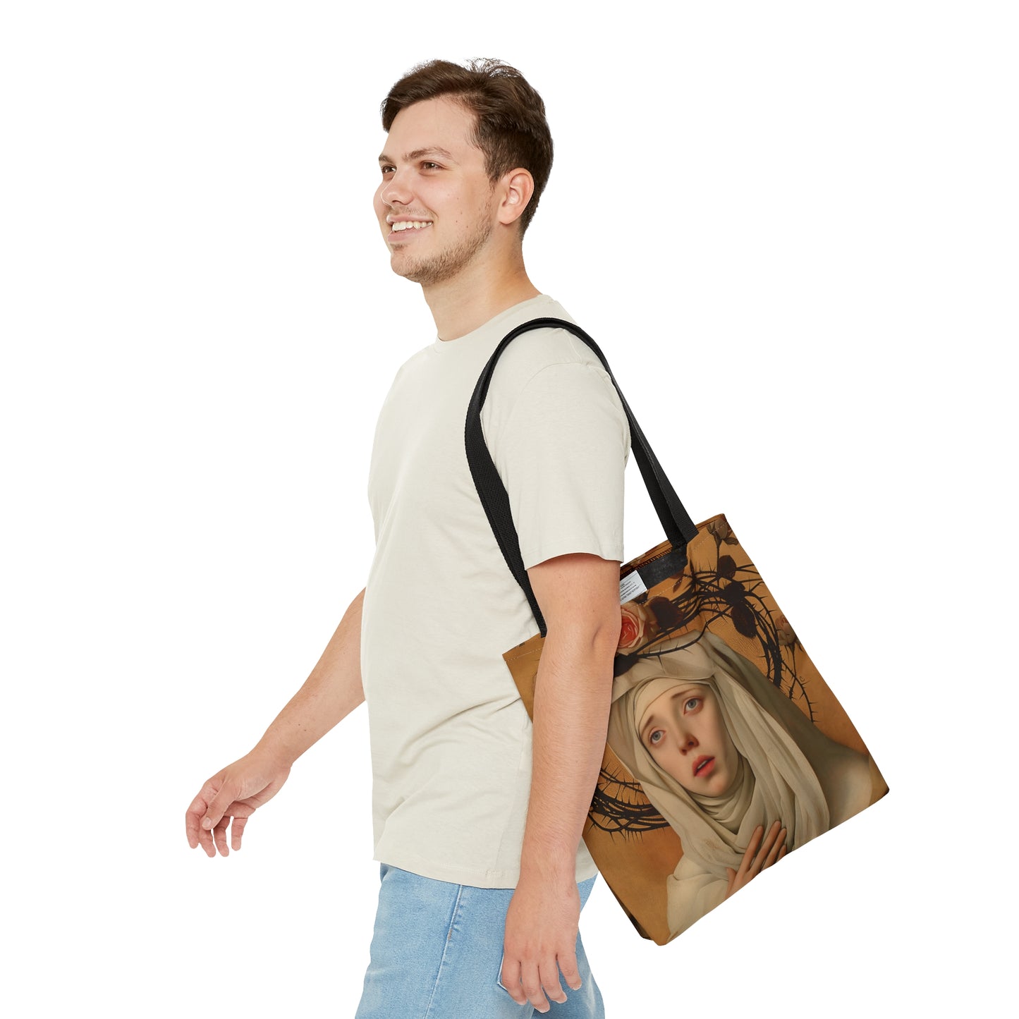 Saint Catherine de Ricci Tote Bag - Large Medium Small Faith Art Bag - Catholic Faith Art purse - Double Sided