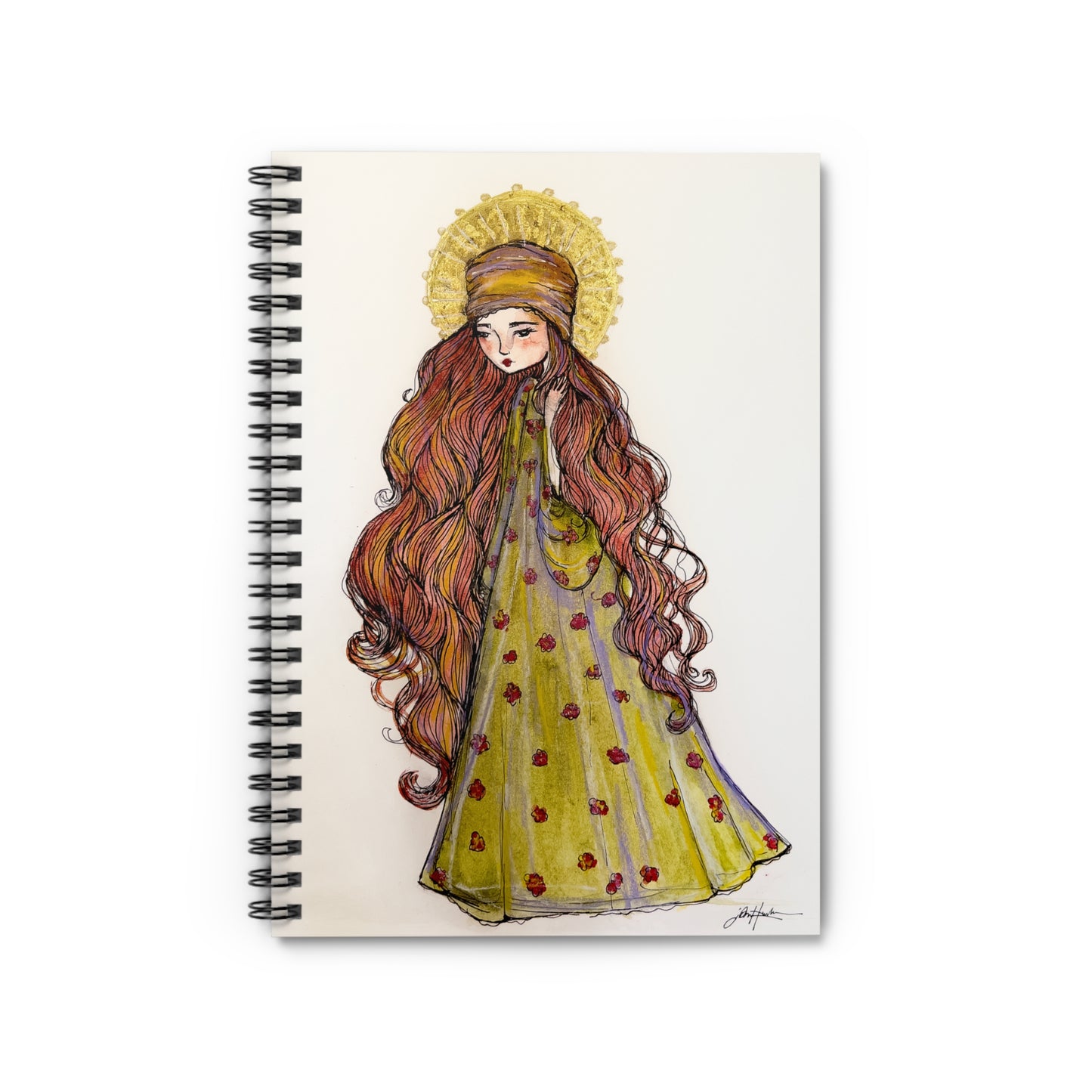 Saint Mary Magdalene Catholic Spiral Notebook | Christian Prayer Journal | Hand-Drawn Sacred Art Notebook | Religious Journal