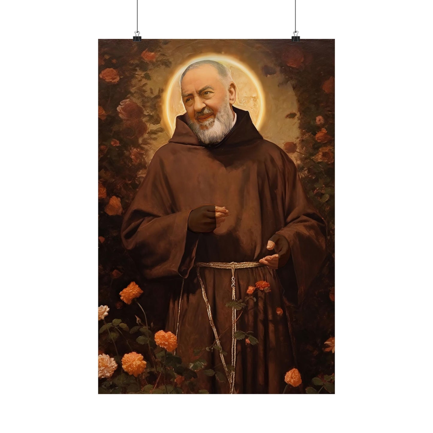 Saint Padre Pio Print - Sanctified Souls Print - Multiple Sizes - Premium Matte Vertical Posters