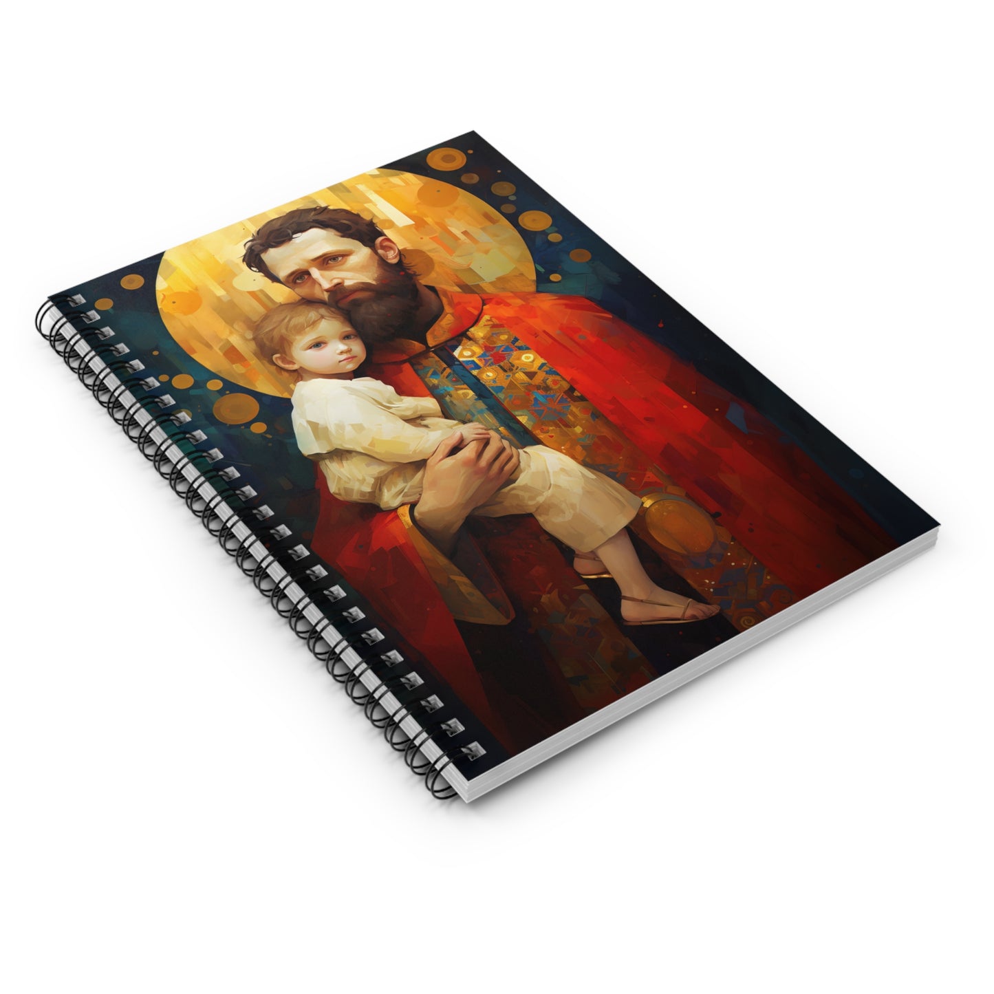 Saint Christopher Journal - Sanctified Souls Art - Religious Based Notebook - Spiral Notebook - Ruled Line