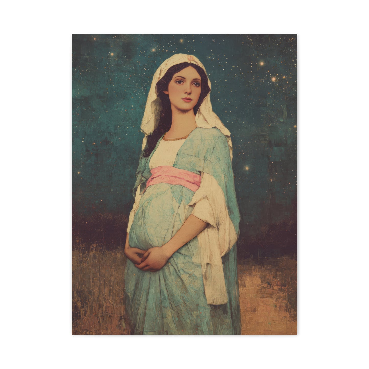 Our Lady of 'O' - Our Lady of Expectation - Mother Mary - Marian Art - Gallery Wrapped Canvas - Print - Catholic Art Print